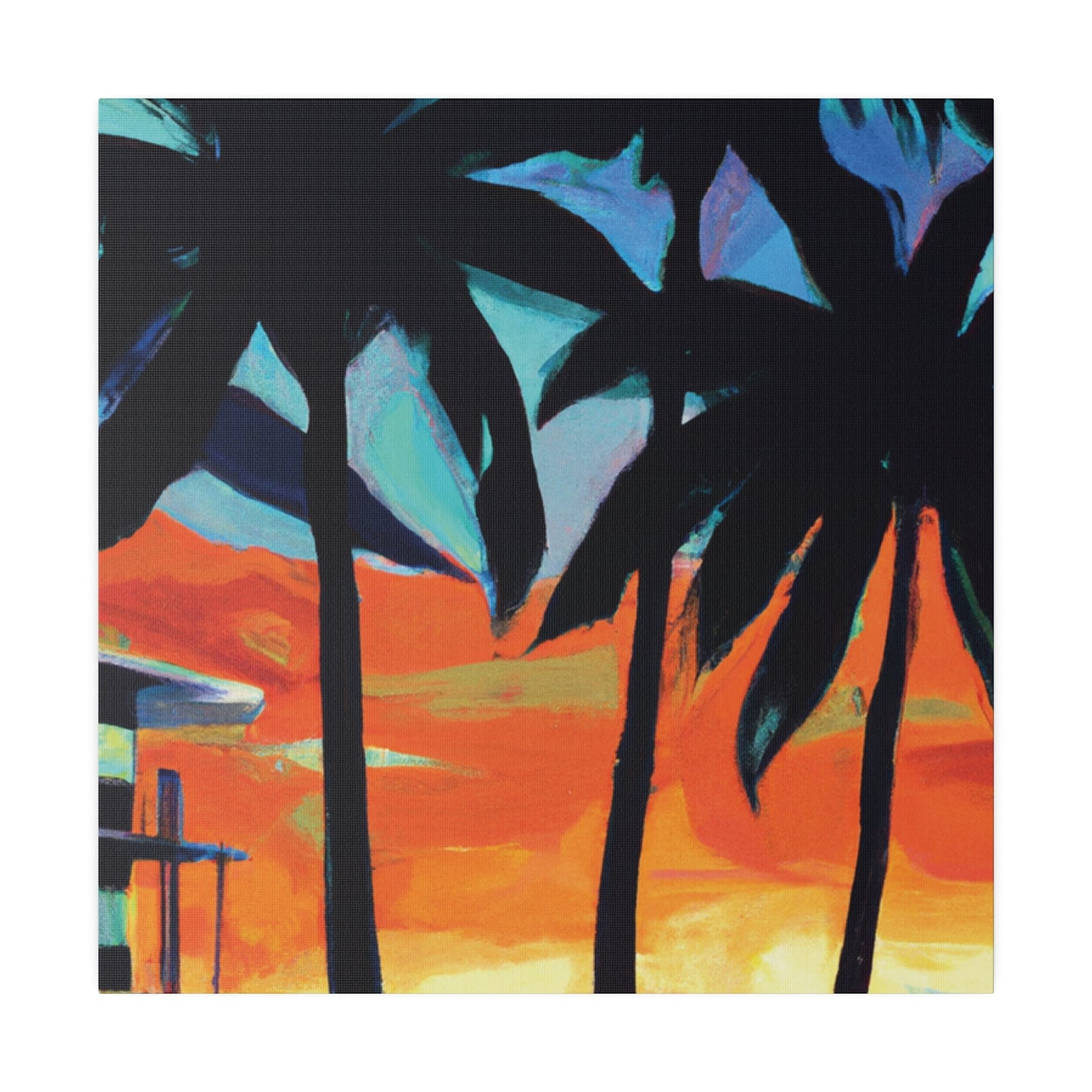 4567W - Miami Beach Sunset Painting Print | Miami | Beach | Sunset | Poster | Home Decor | Wall Art | Canvas