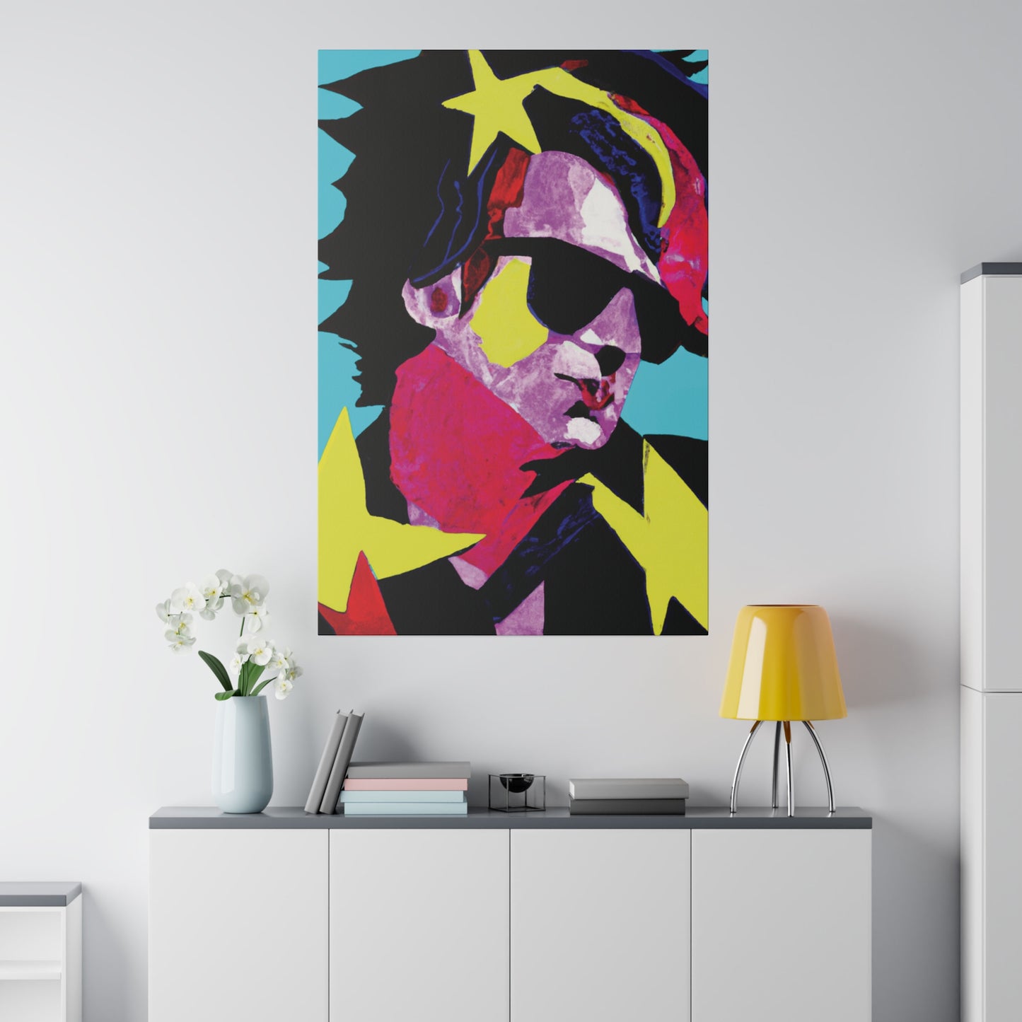 6749z - Rockstar Painting Print | Face | Abstract | Poster | Home Decor | Wall Art | Music Art | Canvas