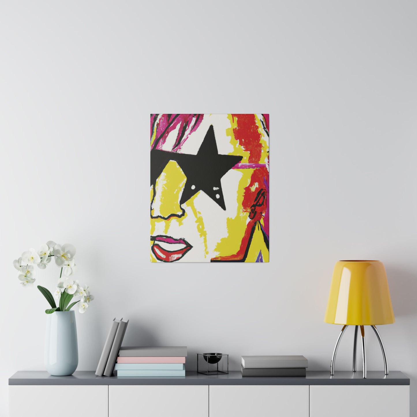 5698R - Rockstar Painting Print | Face | Abstract | Poster | Home Decor | Wall Art | Music Art | Canvas