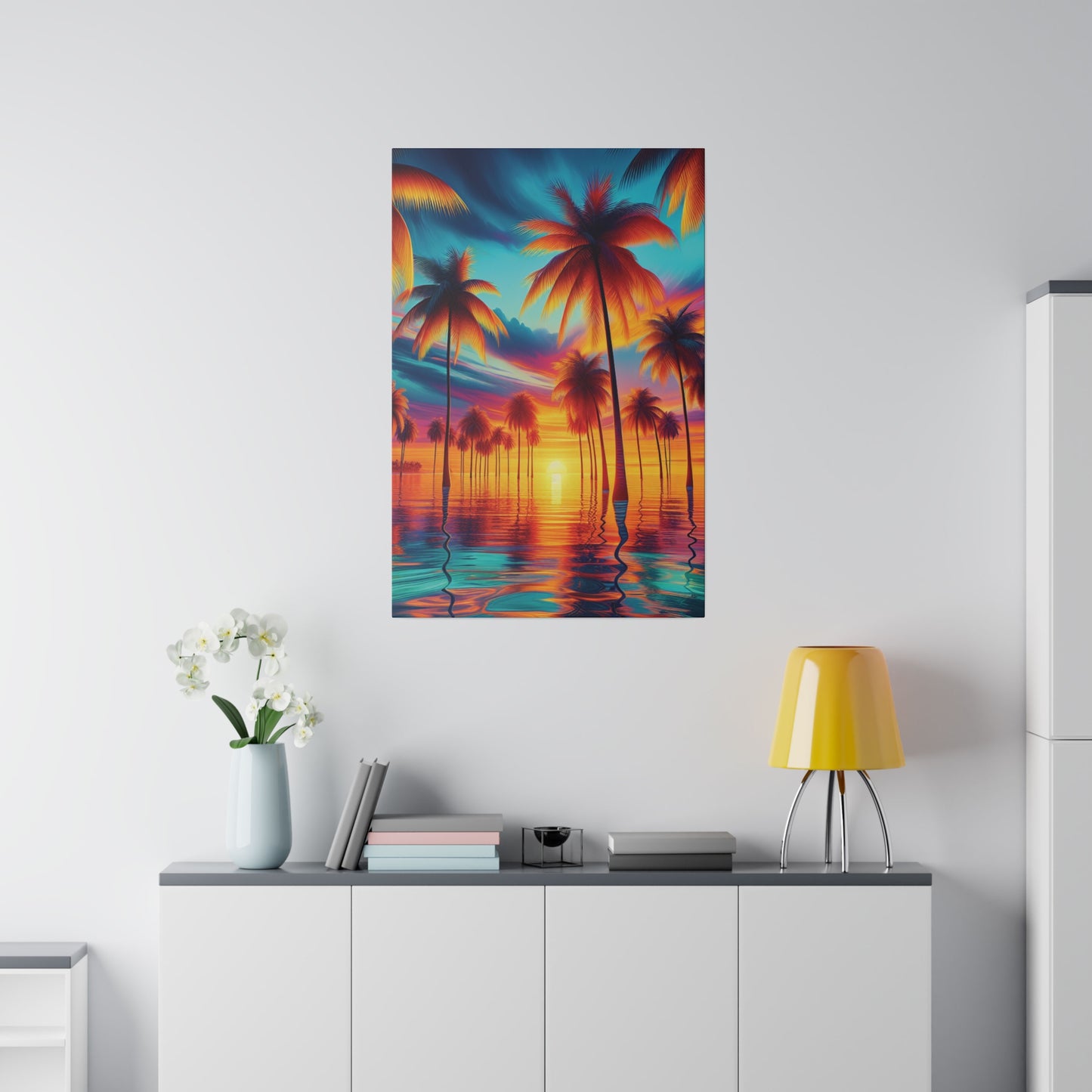 8235F - Miami Beach Sunset Painting Print | Miami | Beach | Sunset | Poster | Home Decor | Wall Art | Canvas