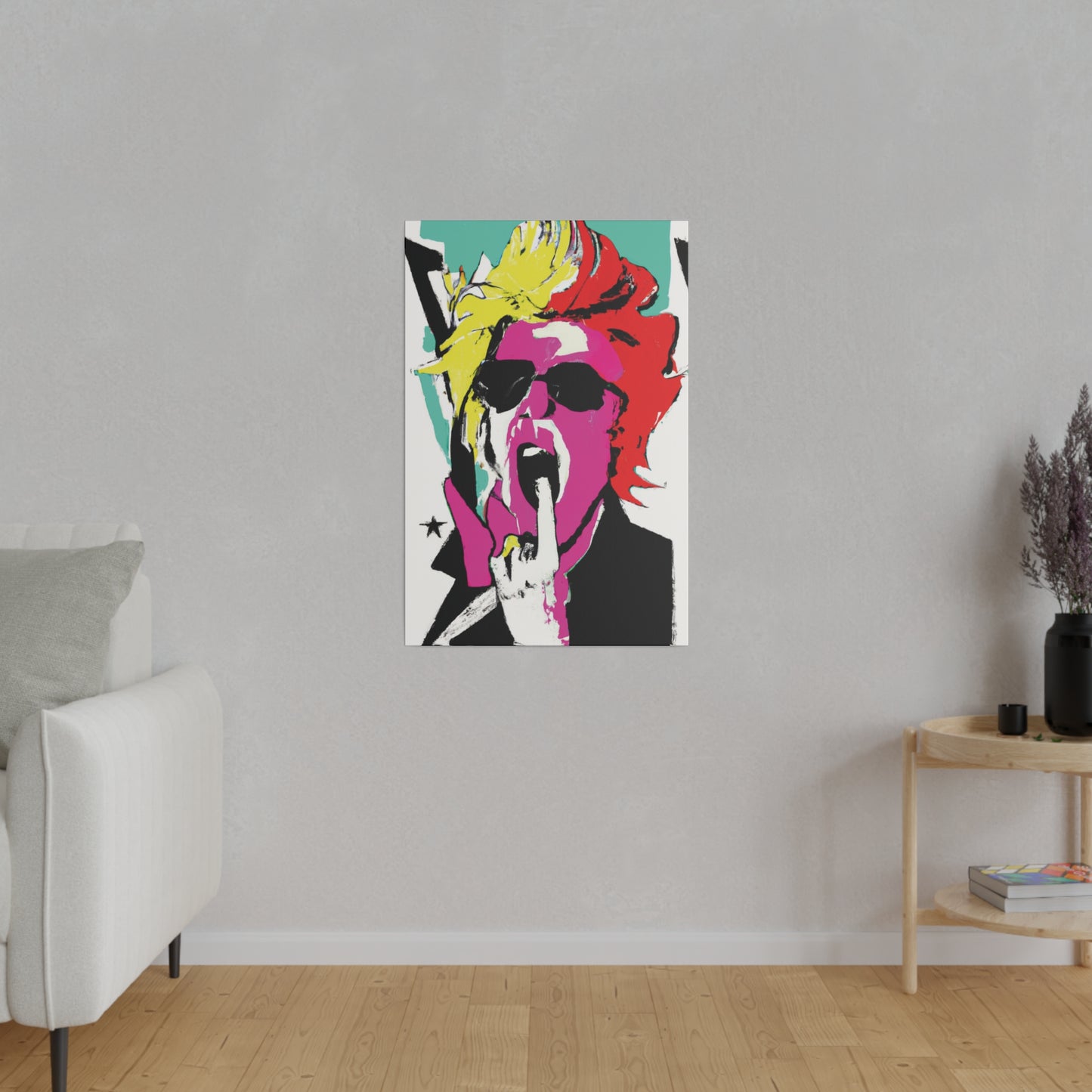 4598A - Rockstar Painting Print | Face | Abstract | Poster | Home Decor | Wall Art | Music Art | Canvas