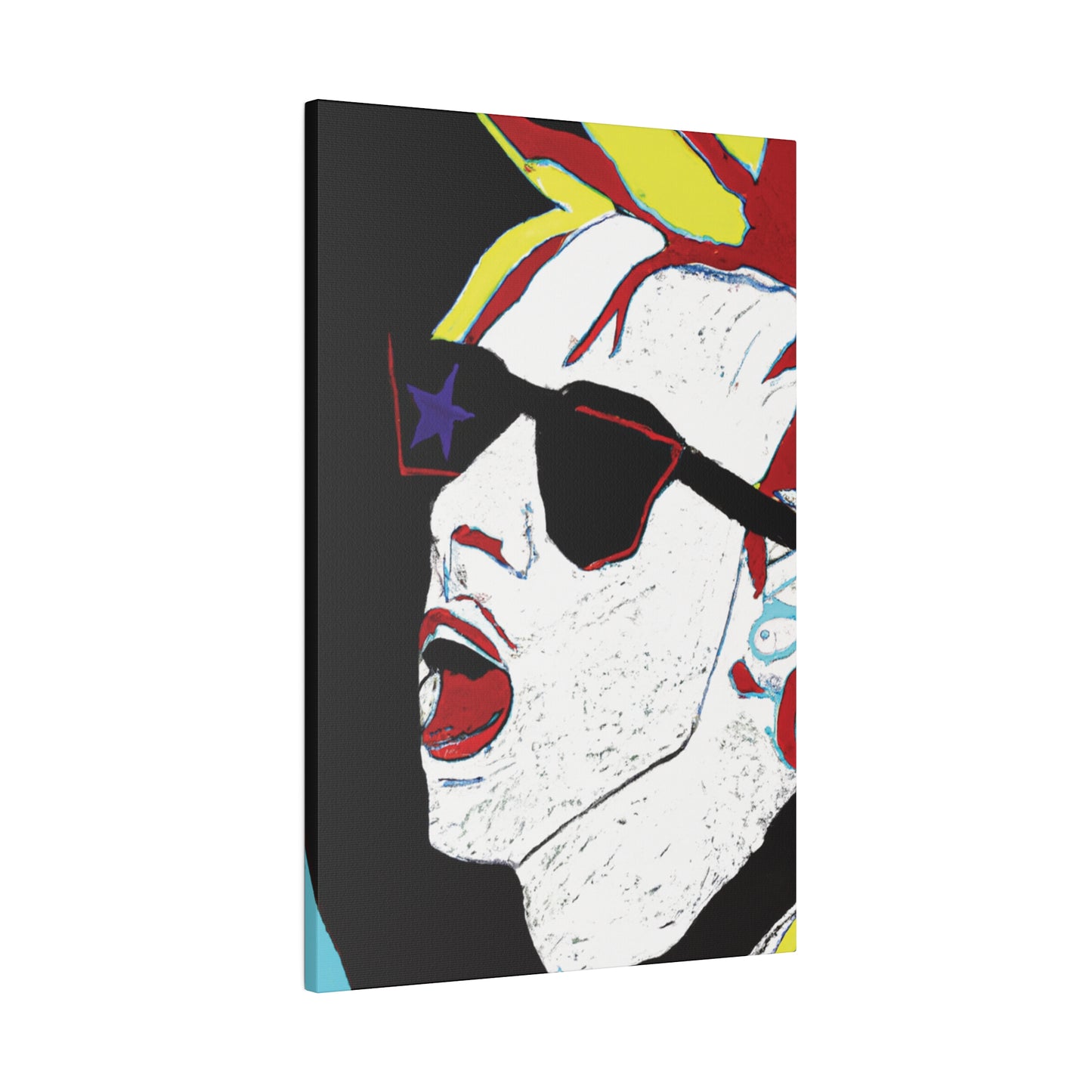 1889X - Rockstar Painting Print | Face | Abstract | Poster | Home Decor | Wall Art | Music Art | Canvas