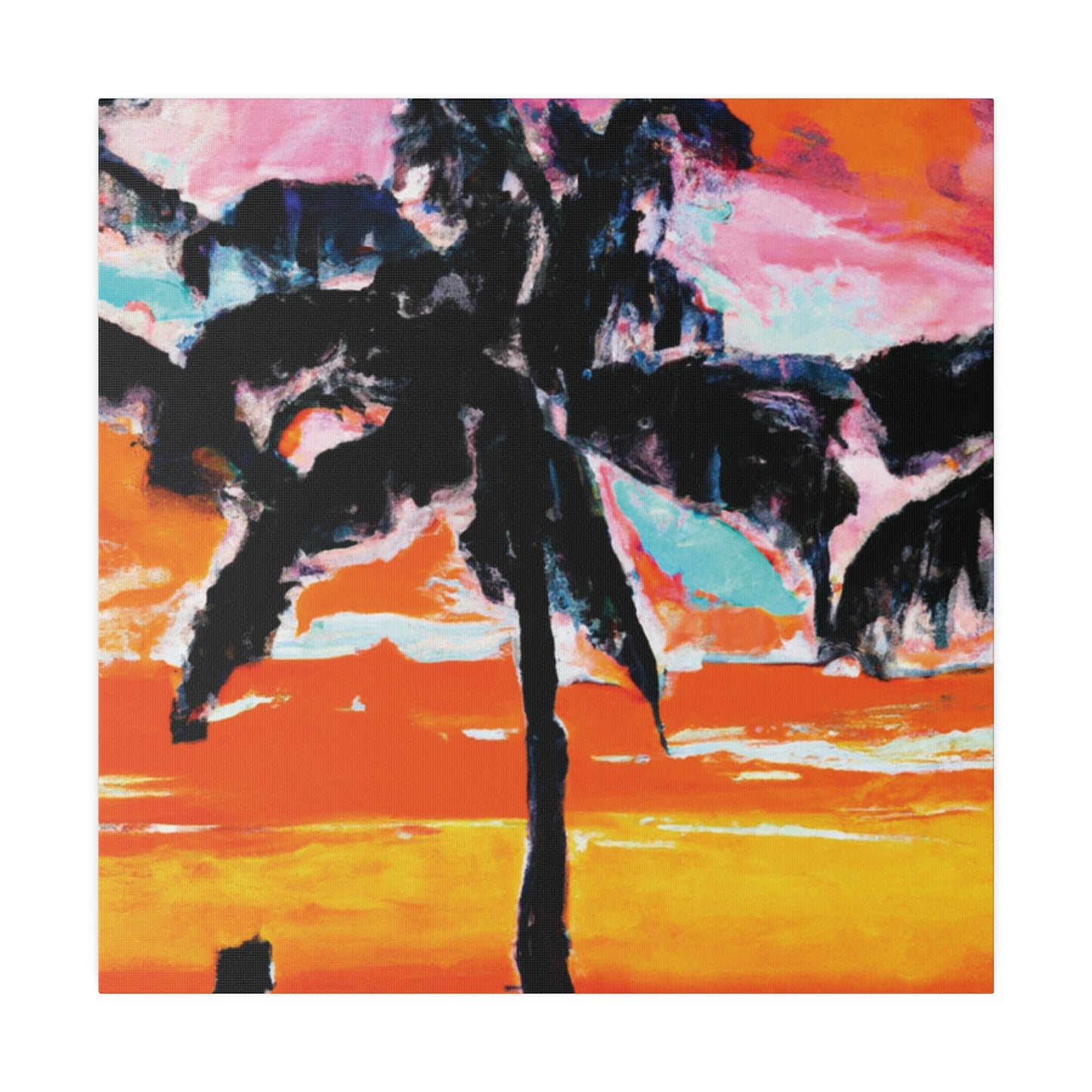 8371S - Miami Beach Sunset Painting Print | Miami | Beach | Sunset | Poster | Home Decor | Wall Art | Canvas