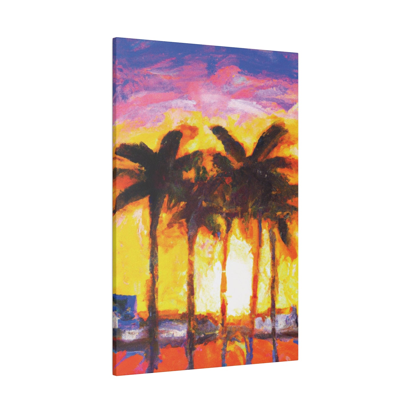 1535V - Miami Beach Sunset Painting Print | Miami | Beach | Sunset | Poster | Home Decor | Wall Art | Canvas