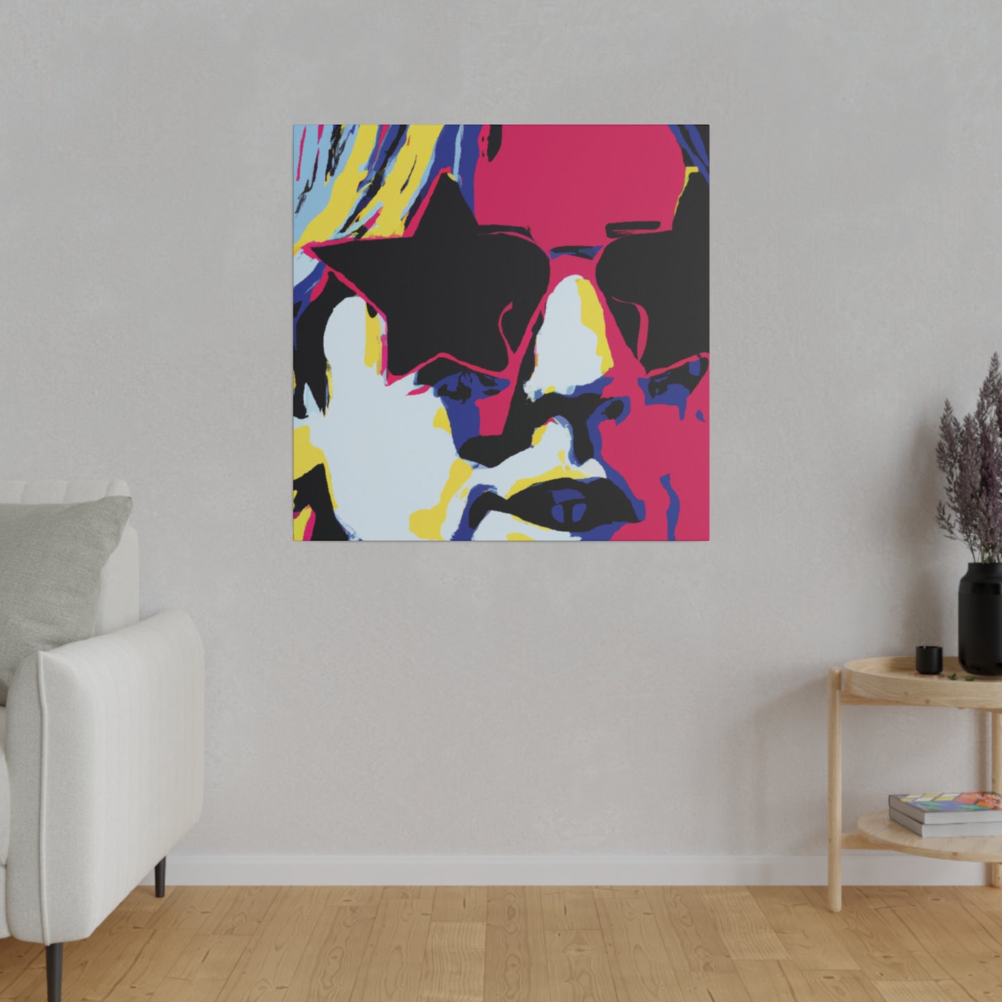 7183B - Rockstar Painting Print | Face | Abstract | Poster | Home Decor | Wall Art | Music Art | Canvas