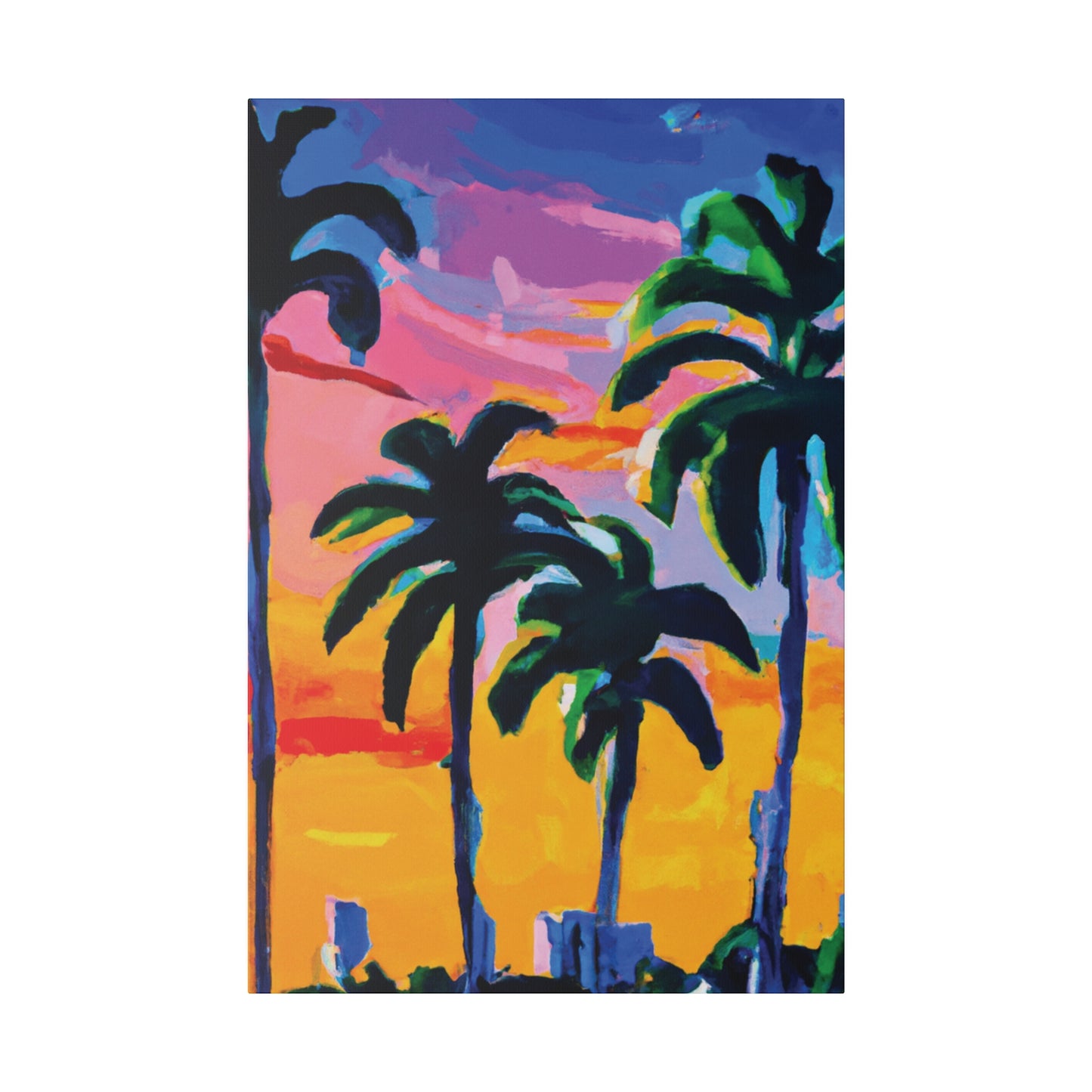 7409P - Miami Beach Sunset Painting Print | Miami | Beach | Sunset | Poster | Home Decor | Wall Art | Canvas