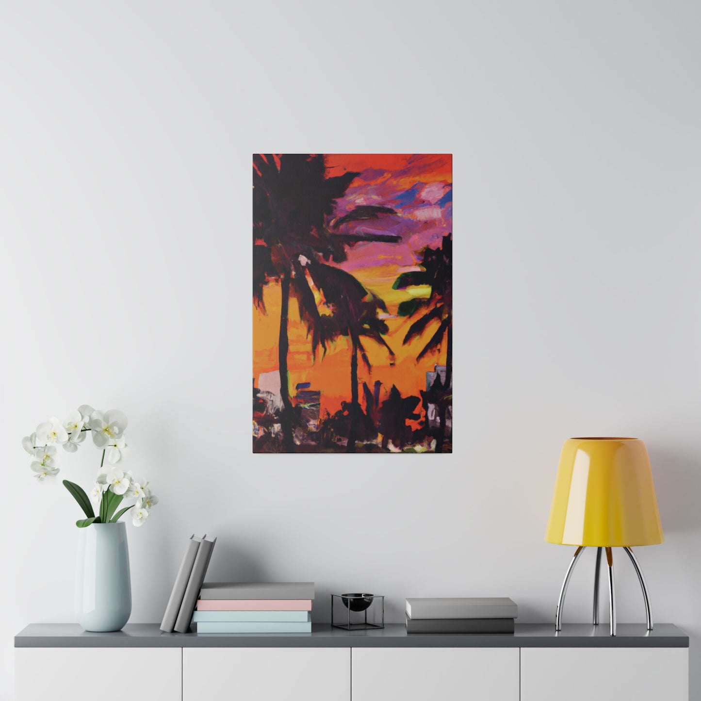 8409A - Miami Beach Sunset Painting Print | Miami | Beach | Sunset | Poster | Home Decor | Wall Art | Canvas