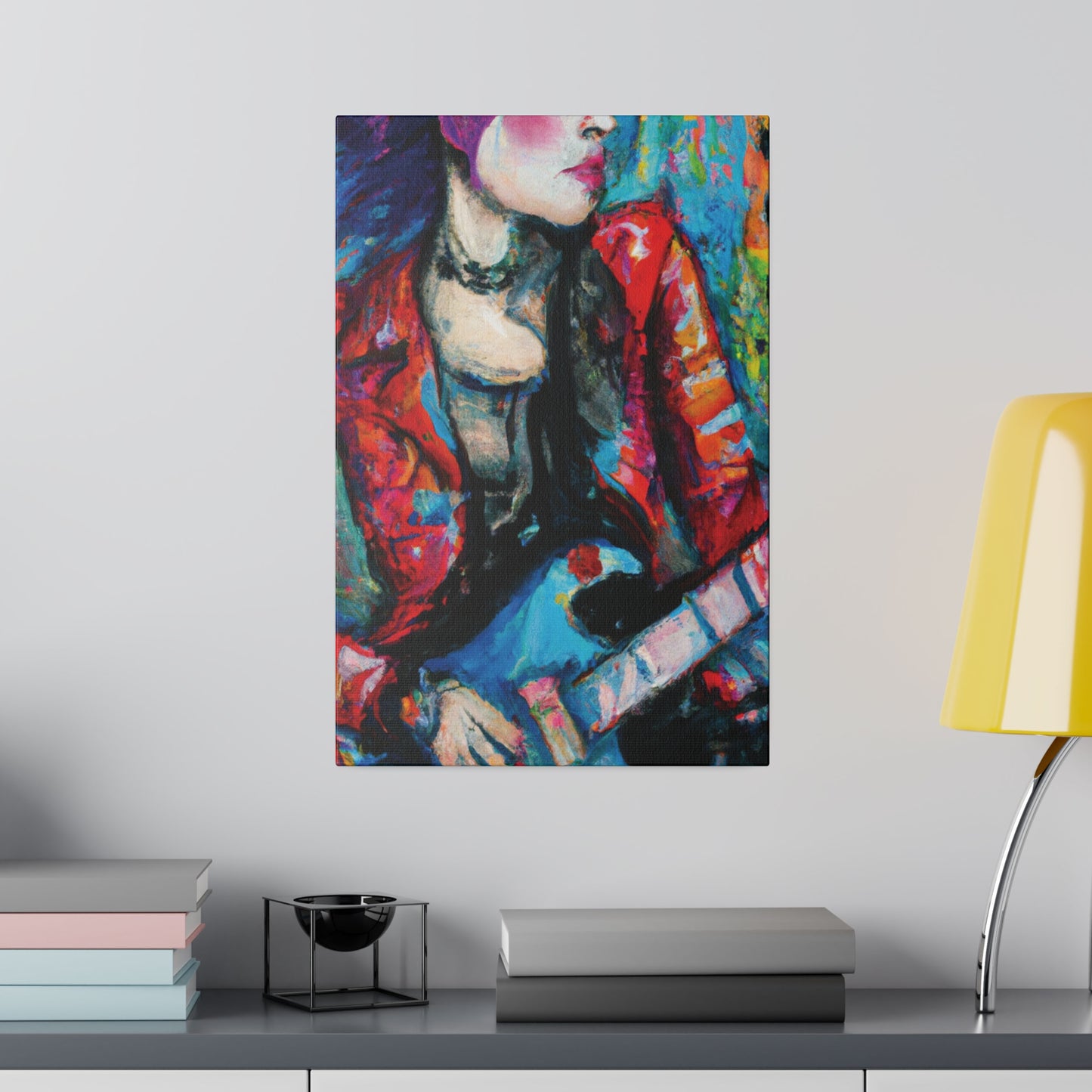 7551J - Rockstar Oil Painting Style Print | Poster | Home Decor | Wall Art | Music Art | Canvas