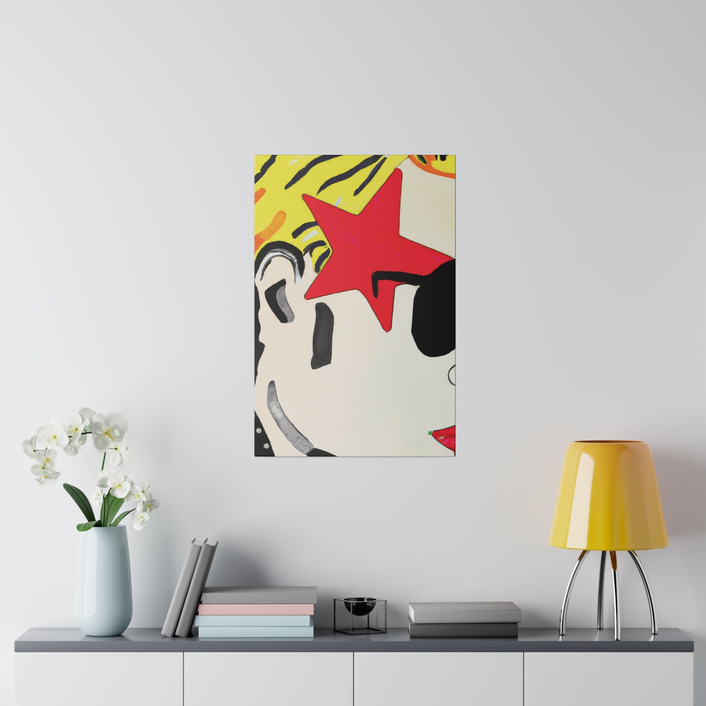 7291W - Rockstar Painting Print | Face | Abstract | Poster | Home Decor | Wall Art | Music Art | Canvas