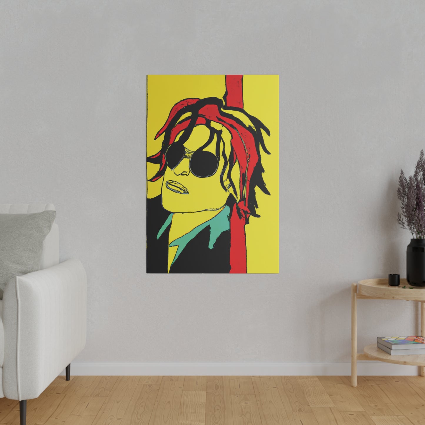 4551W - Rockstar Painting Print | Face | Abstract | Poster | Home Decor | Wall Art | Music Art | Canvas