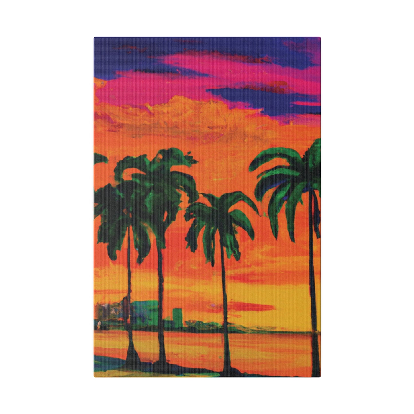 7389Y - Miami Beach Sunset Painting Print | Miami | Beach | Sunset | Poster | Home Decor | Wall Art | Canvas