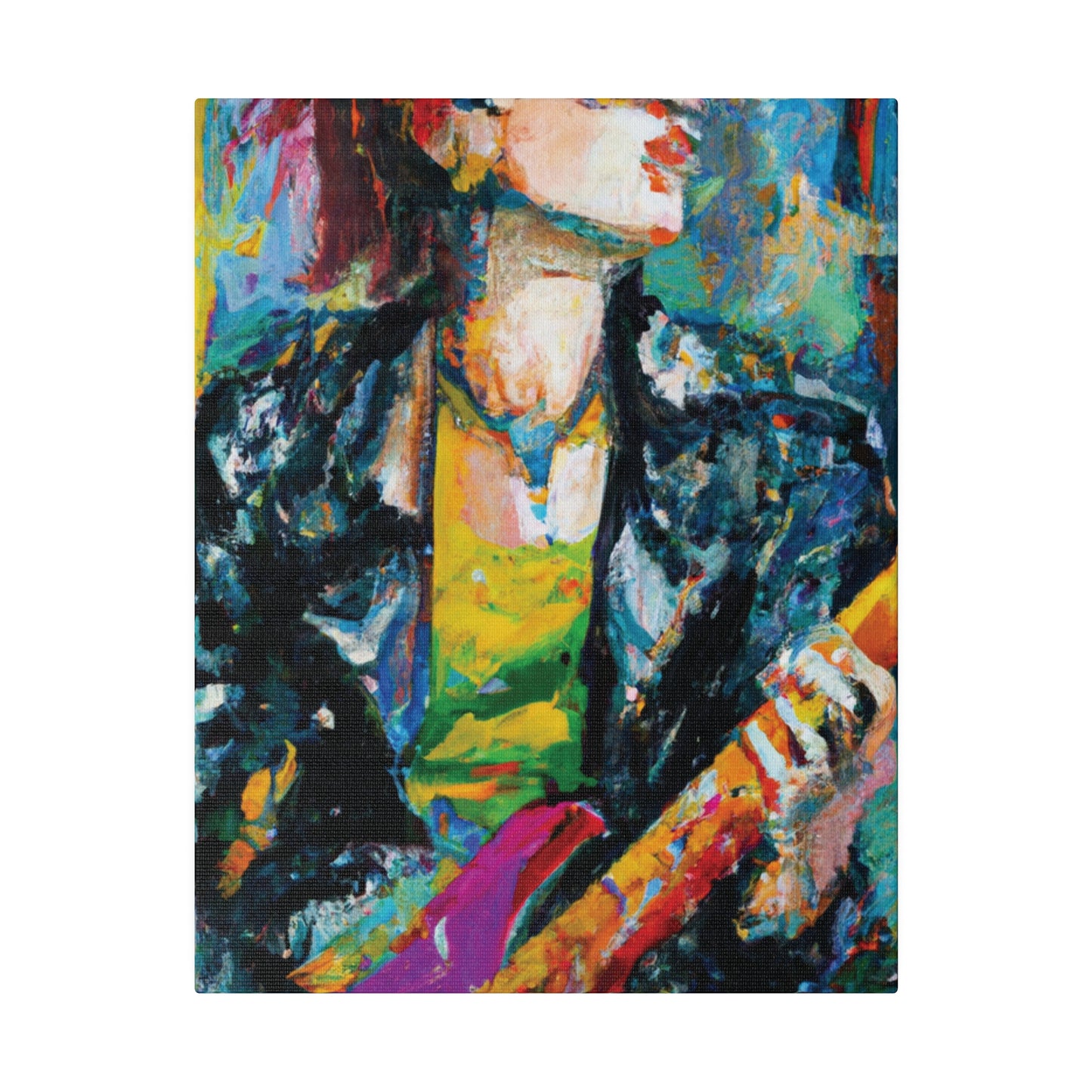 4638F - Rockstar Oil Painting Style Print | Poster | Home Decor | Wall Art | Music Art | Canvas