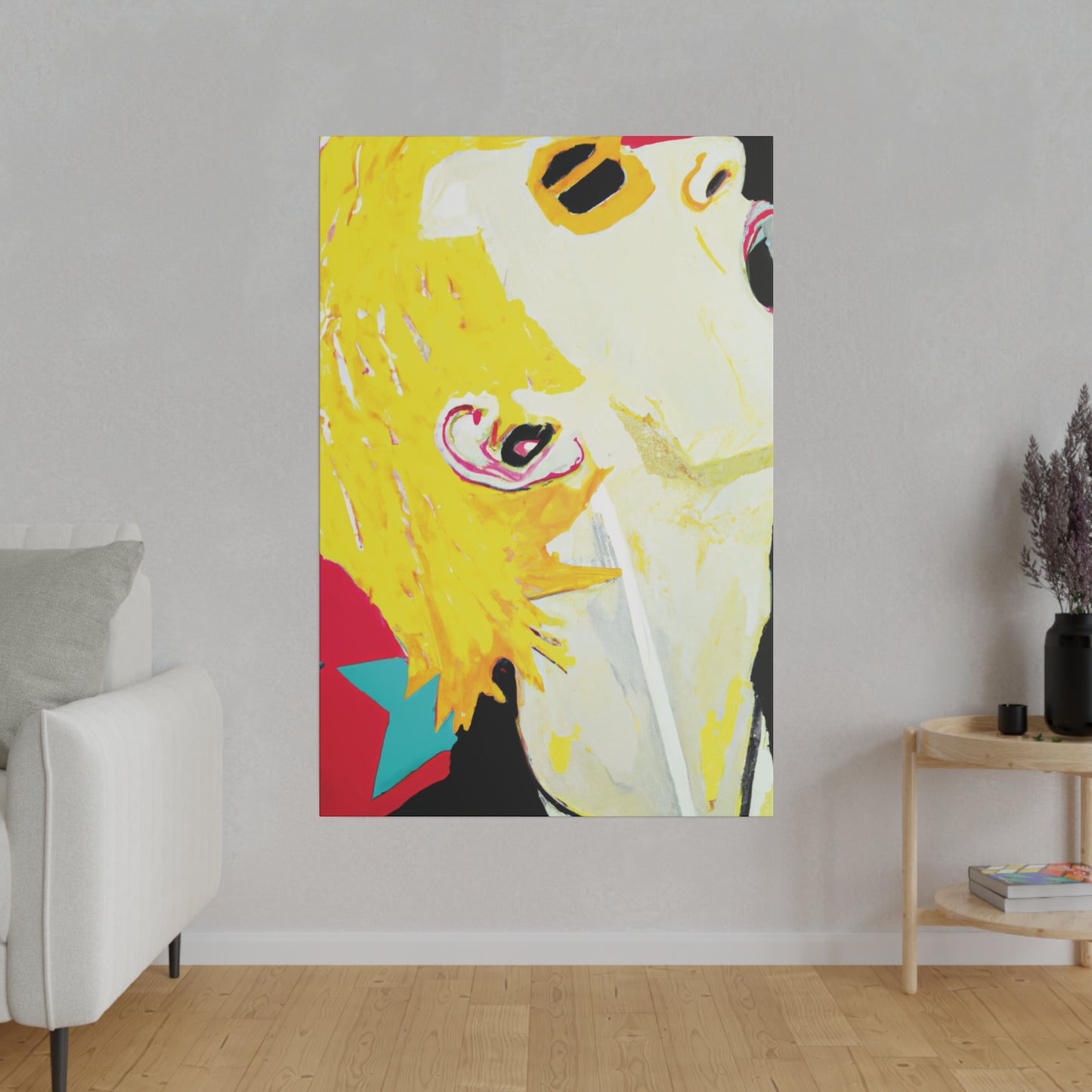 9196M - Rockstar Painting Print | Face | Abstract | Poster | Home Decor | Wall Art | Music Art | Canvas