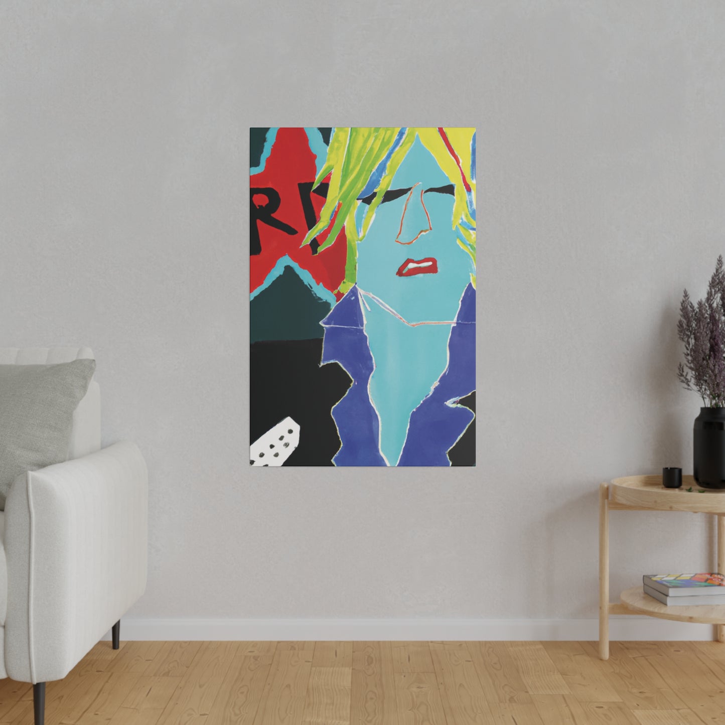 7168U - Rockstar Painting Print | Face | Abstract | Poster | Home Decor | Wall Art | Music Art | Canvas