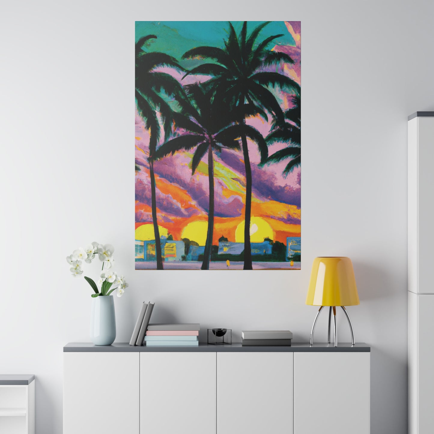 8789Q - Miami Beach Sunset Painting Print | Miami | Beach | Sunset | Poster | Home Decor | Wall Art | Canvas