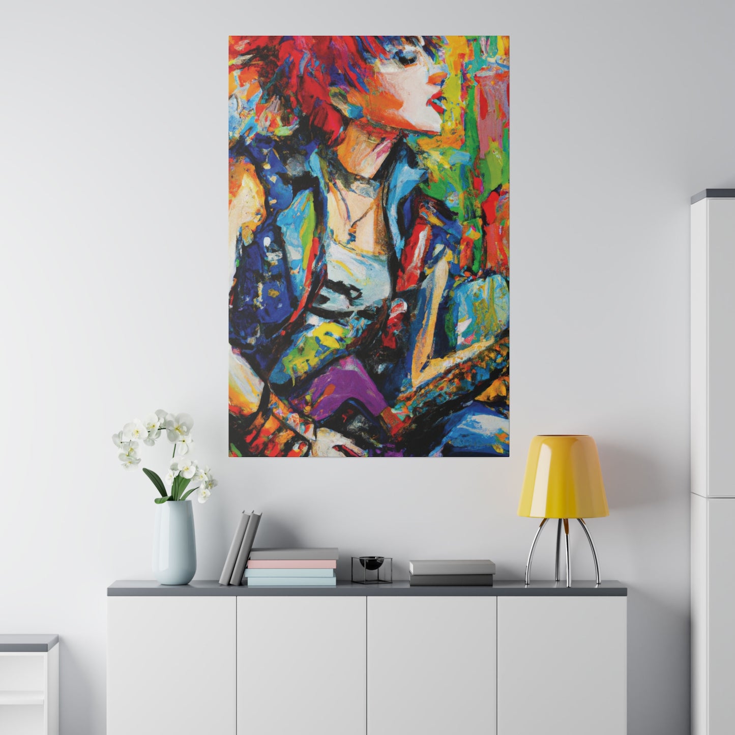 1135V - Rockstar Oil Painting Style Print | Poster | Home Decor | Wall Art | Music Art | Canvas