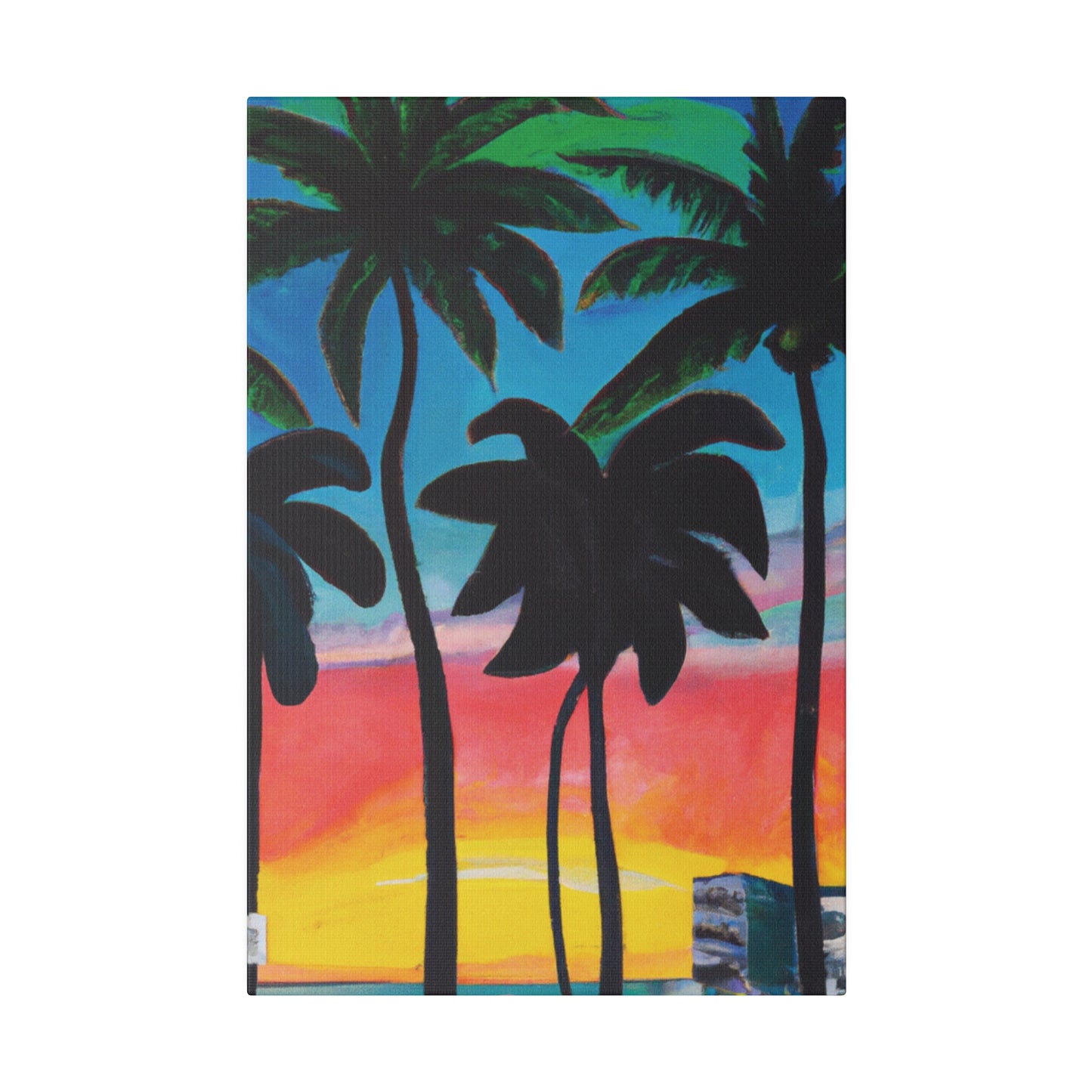 7322T - Miami Beach Sunset Painting Print | Miami | Beach | Sunset | Poster | Home Decor | Wall Art | Canvas