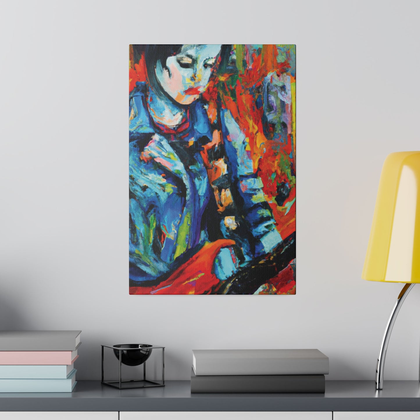 3759K - Rockstar Oil Painting Style Print | Poster | Home Decor | Wall Art | Music Art | Canvas