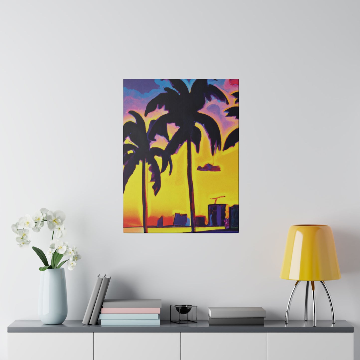 5674W - Miami Beach Sunset Painting Print | Miami | Beach | Sunset | Poster | Home Decor | Wall Art | Canvas