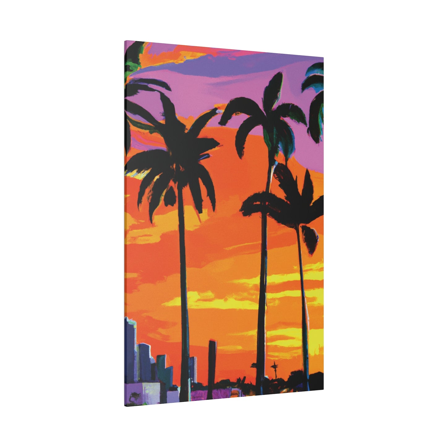 7834K - Miami Beach Sunset Painting Print | Miami | Beach | Sunset | Poster | Home Decor | Wall Art | Canvas