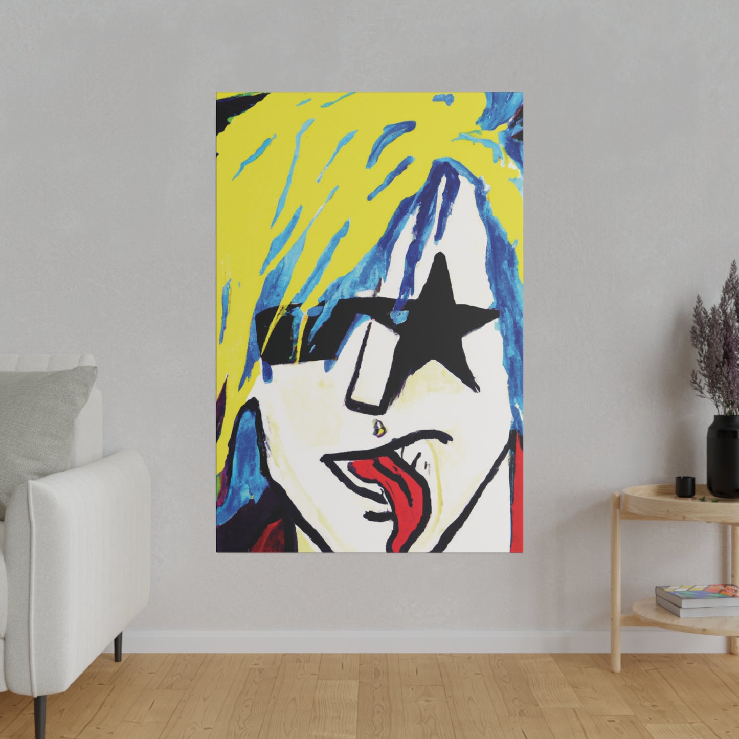 8584V - Rockstar Painting Print | Face | Abstract | Poster | Home Decor | Wall Art | Music Art | Canvas