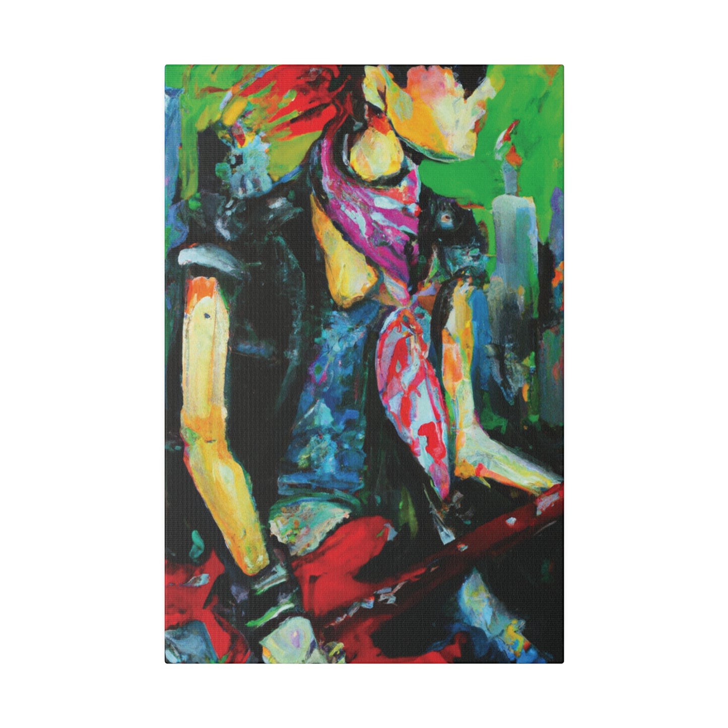 5198V - Rockstar Oil Painting Style Print | Poster | Home Decor | Wall Art | Music Art | Canvas