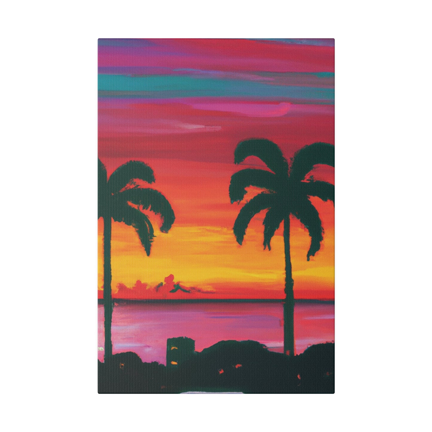 3275A - Miami Beach Sunset Painting Print | Miami | Beach | Sunset | Poster | Home Decor | Wall Art | Canvas