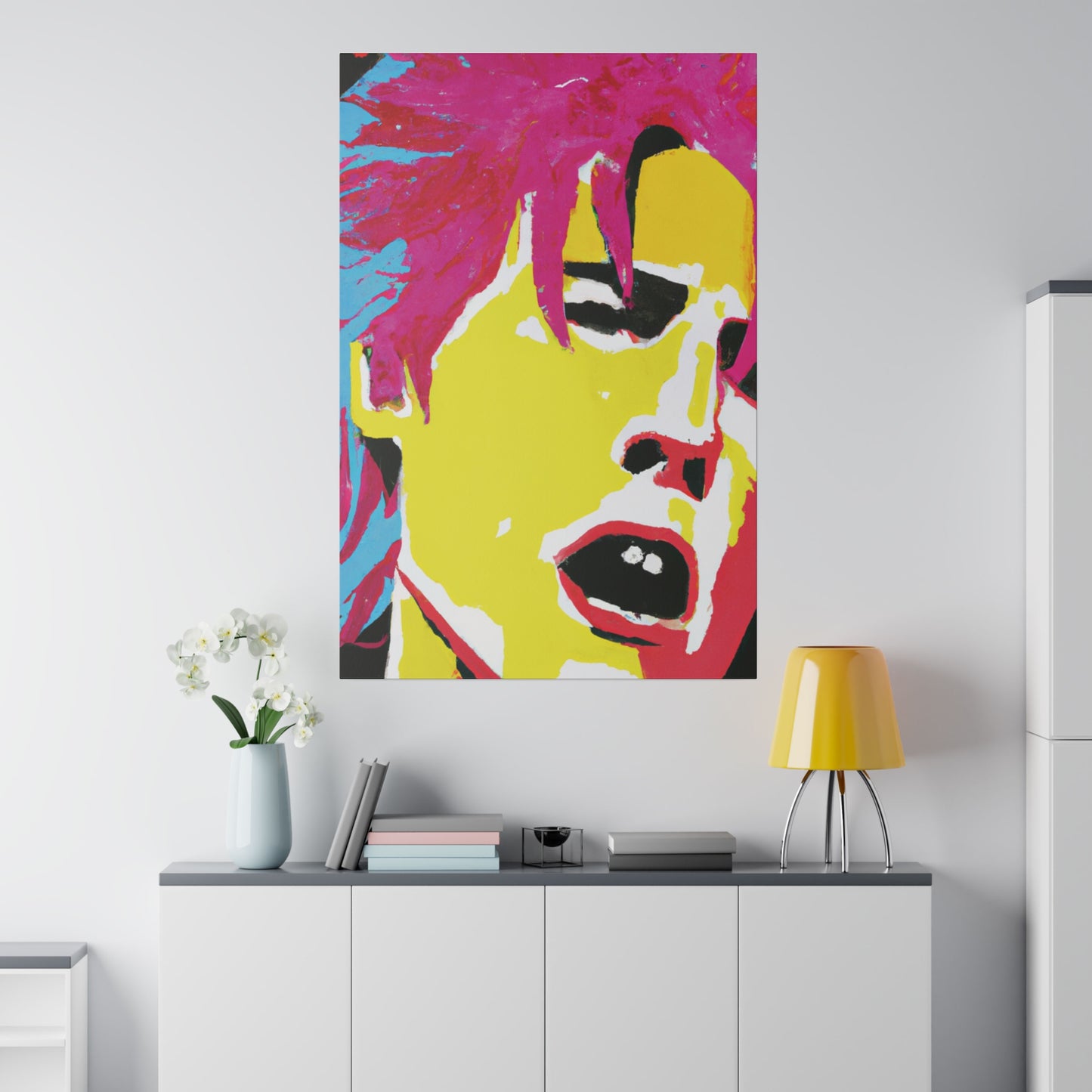 825J - Rockstar Painting Print | Face | Abstract | Poster | Home Decor | Wall Art | Music Art | Canvas