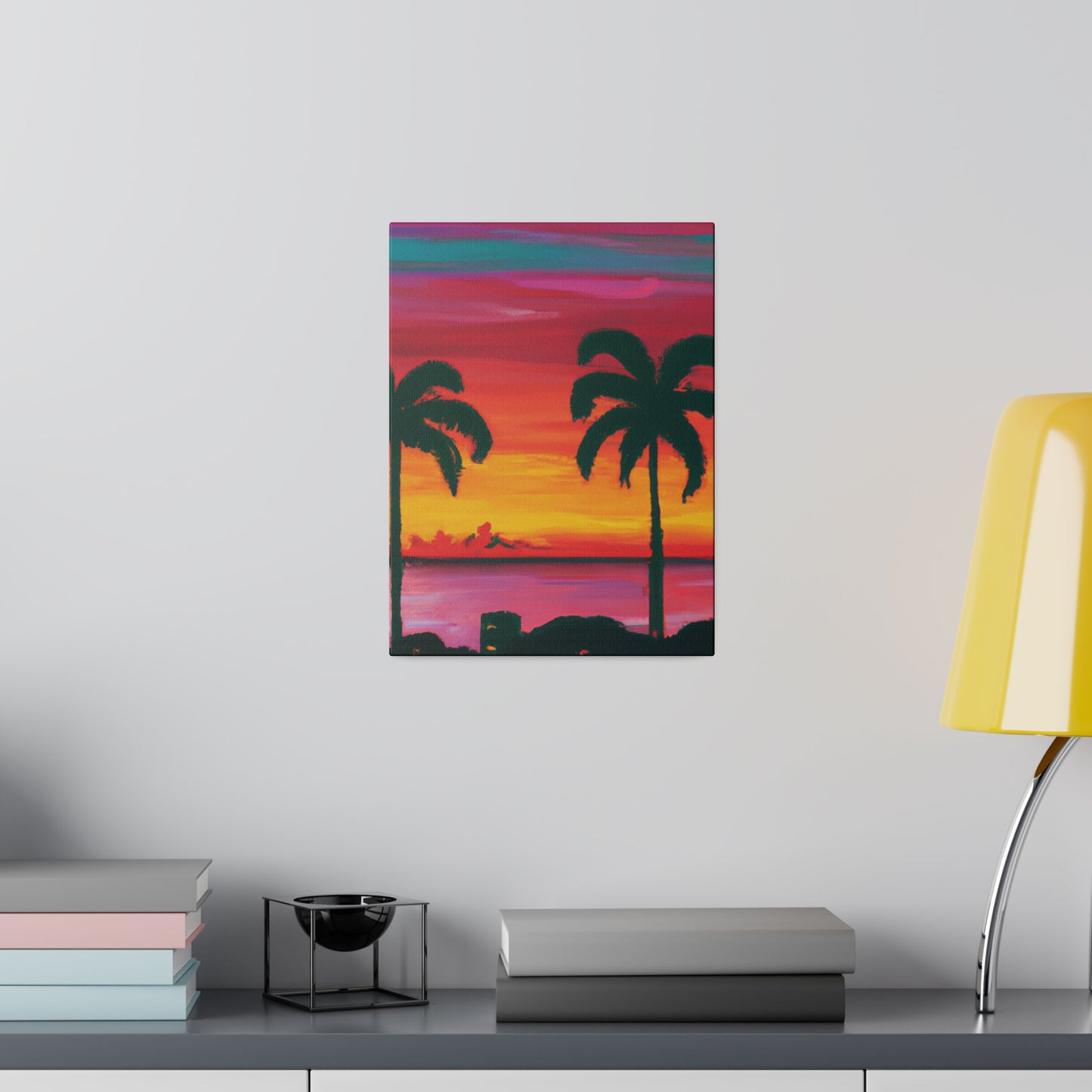 3275A - Miami Beach Sunset Painting Print | Miami | Beach | Sunset | Poster | Home Decor | Wall Art | Canvas