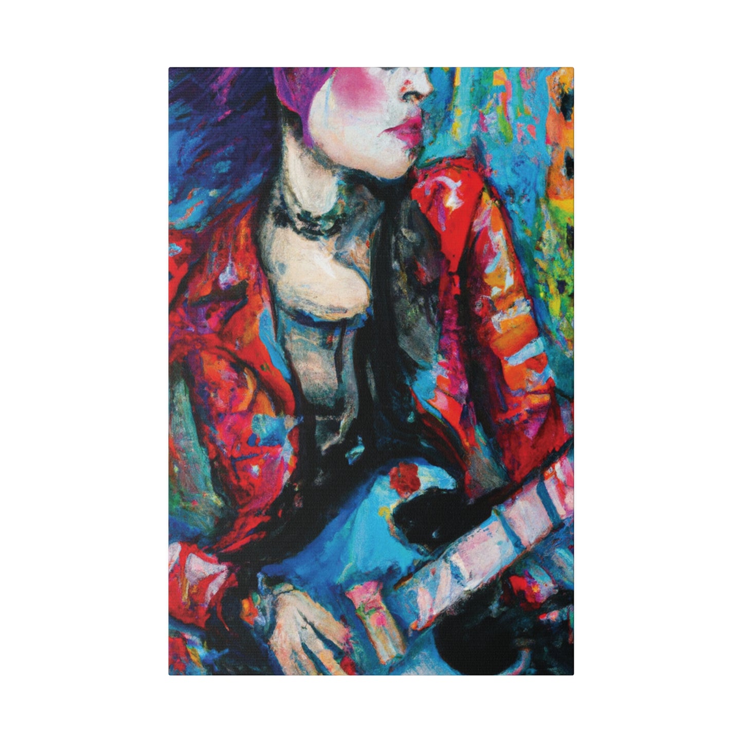 7551J - Rockstar Oil Painting Style Print | Poster | Home Decor | Wall Art | Music Art | Canvas