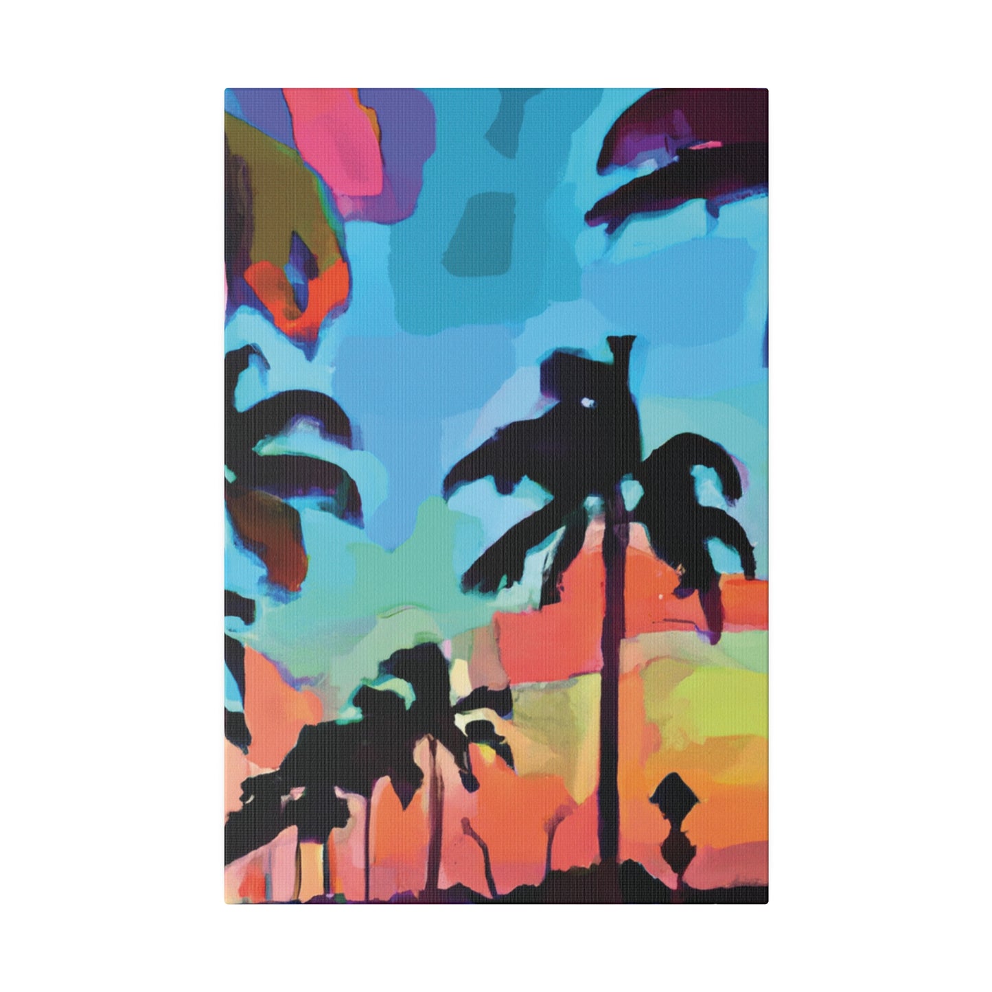 7439V - Miami Beach Sunset Painting Print | Miami | Beach | Sunset | Poster | Home Decor | Wall Art | Canvas