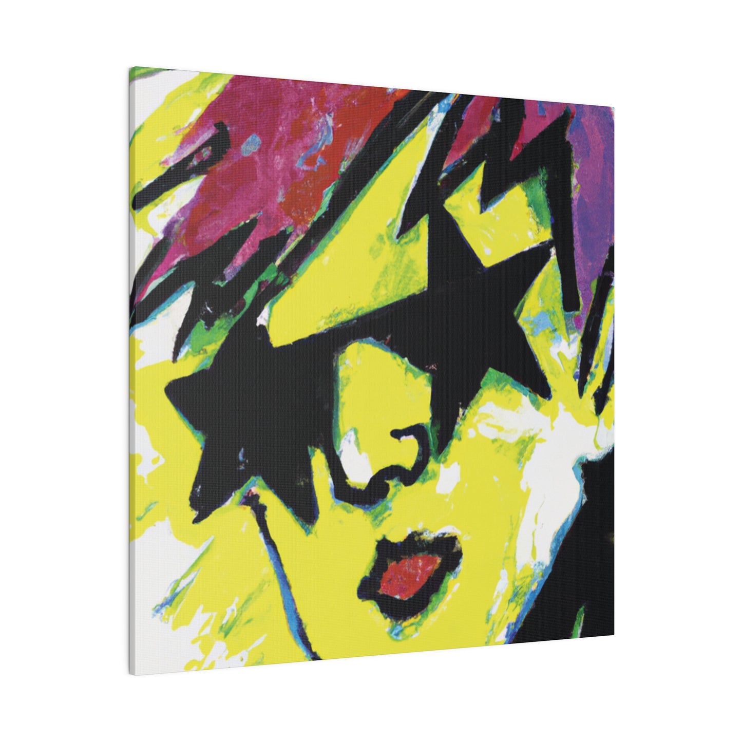 7497H - Rockstar Painting Print | Face | Abstract | Poster | Home Decor | Wall Art | Music Art | Canvas