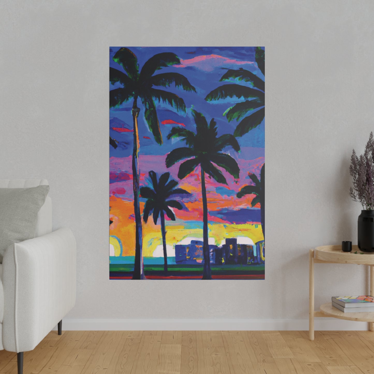 4621L - Miami Beach Sunset Painting Print | Miami | Beach | Sunset | Poster | Home Decor | Wall Art | Canvas