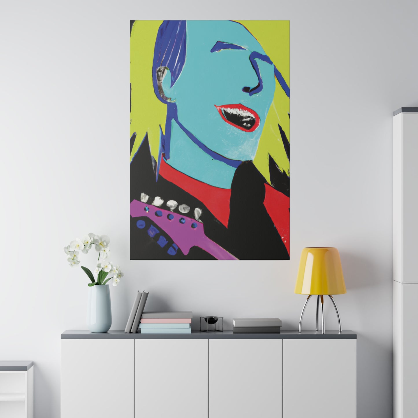 6451X - Rockstar Painting Print | Face | Abstract | Poster | Home Decor | Wall Art | Music Art | Canvas