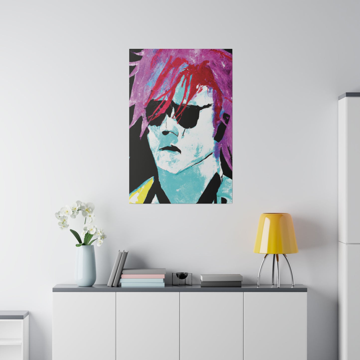 414V - Rockstar Painting Print | Face | Abstract | Poster | Home Decor | Wall Art | Music Art | Canvas