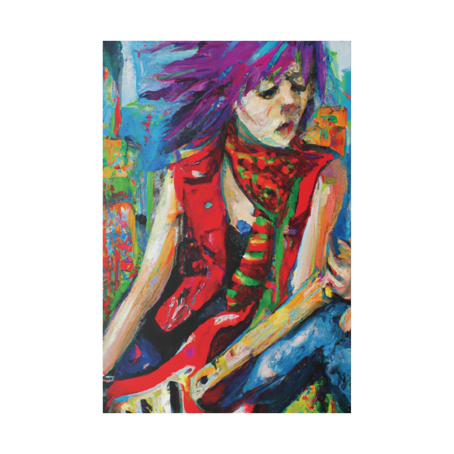 6732Q - Rockstar Oil Painting Style Print | Poster | Home Decor | Wall Art | Music Art | Canvas