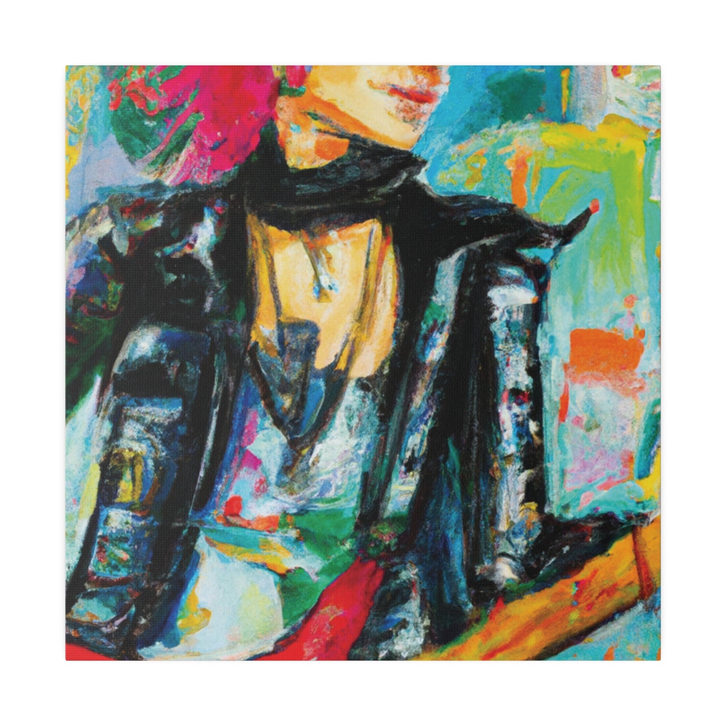 9554L - Rockstar Oil Painting Style Print | Poster | Home Decor | Wall Art | Music Art | Canvas