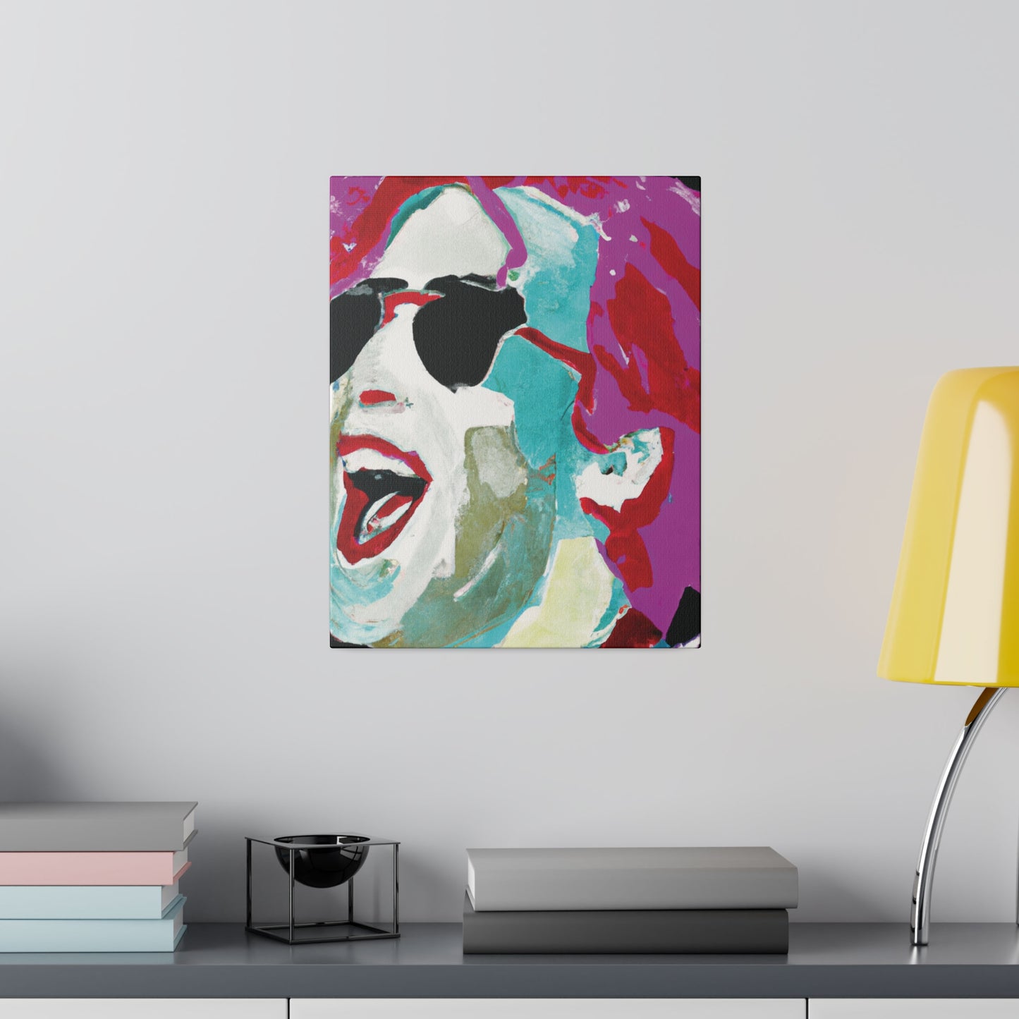 7676H - Rockstar Painting Print | Face | Abstract | Poster | Home Decor | Wall Art | Music Art | Canvas