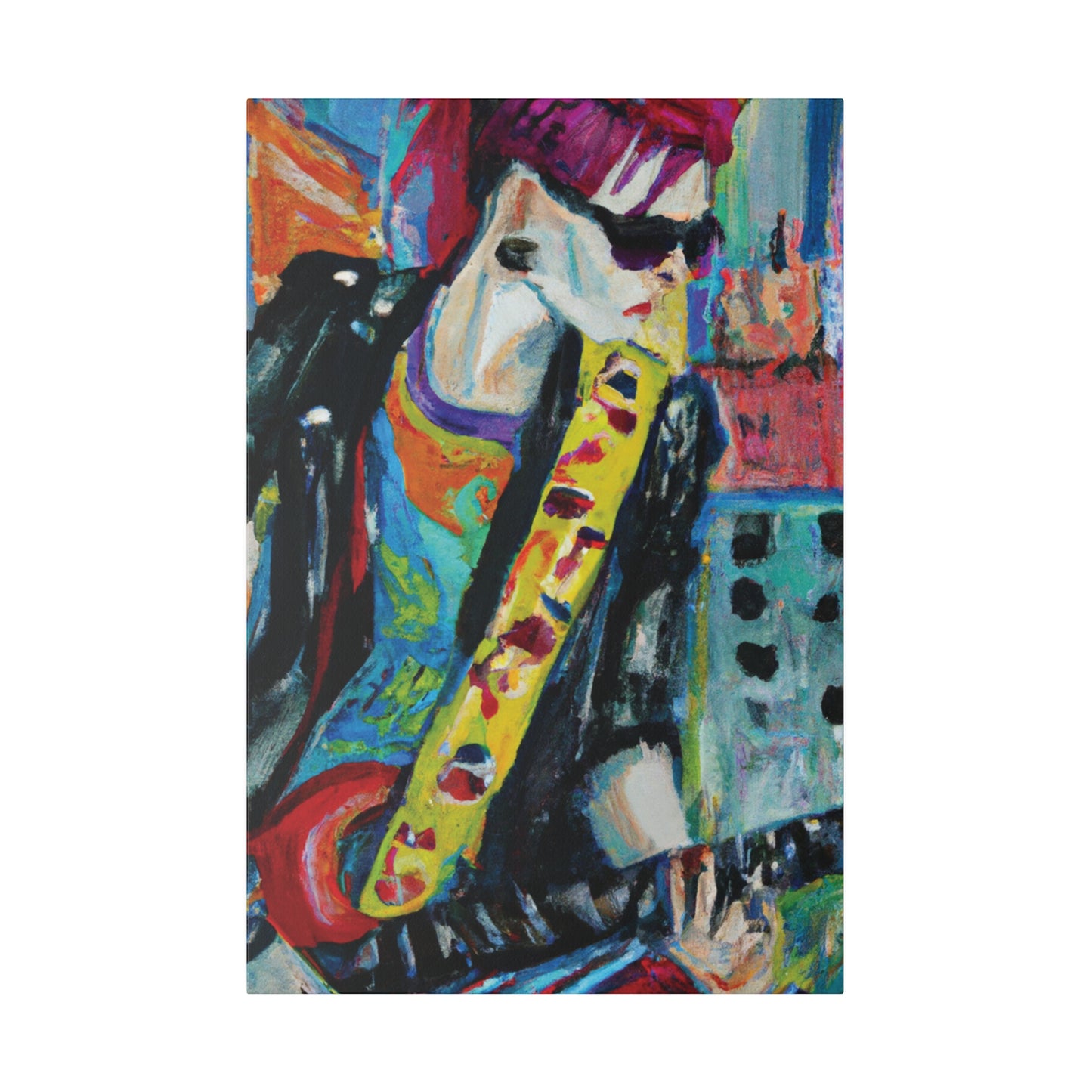 6518A - Rockstar Oil Painting Style Print | Poster | Home Decor | Wall Art | Music Art | Canvas