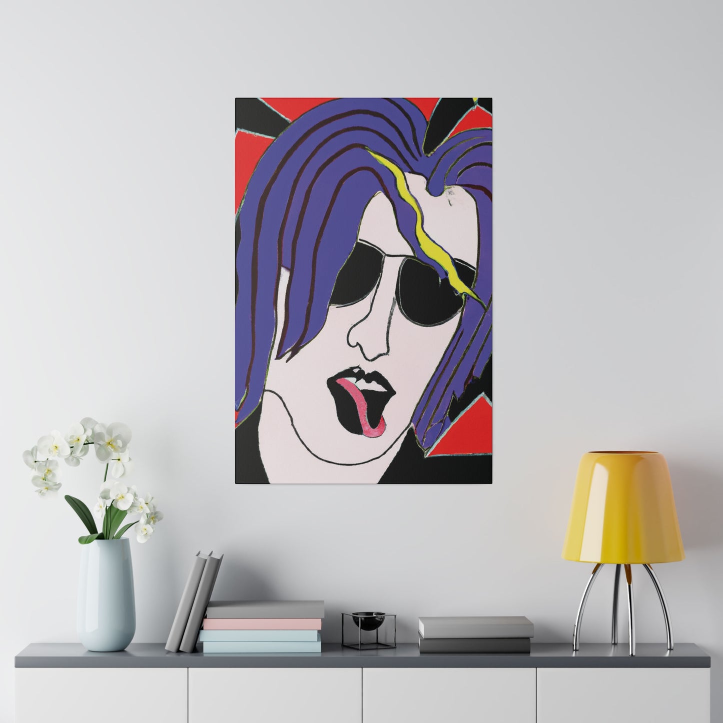 7258X - Rockstar Painting Print | Face | Abstract | Poster | Home Decor | Wall Art | Music Art | Canvas