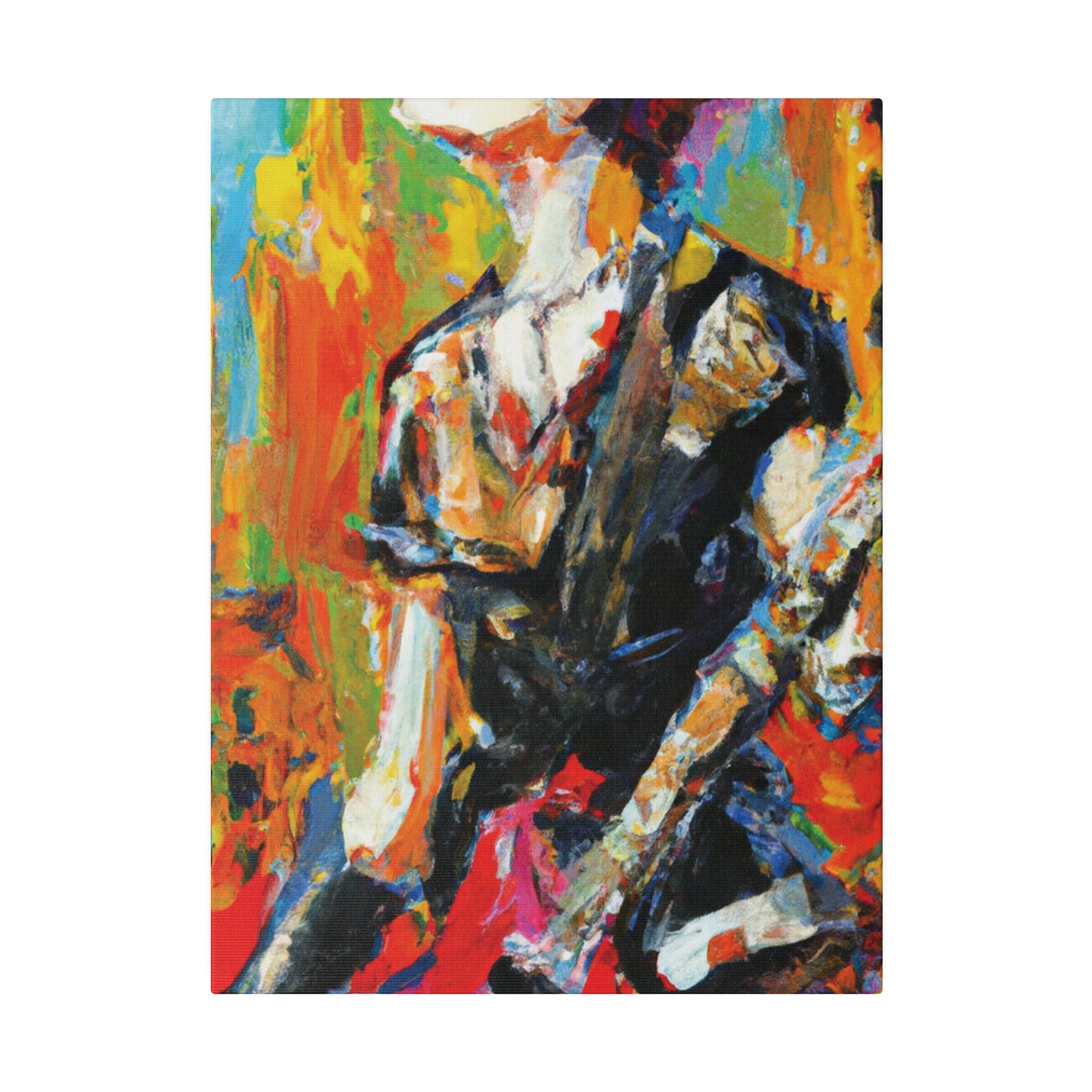 5867V - Rockstar Oil Painting Style Print | Poster | Home Decor | Wall Art | Music Art | Canvas