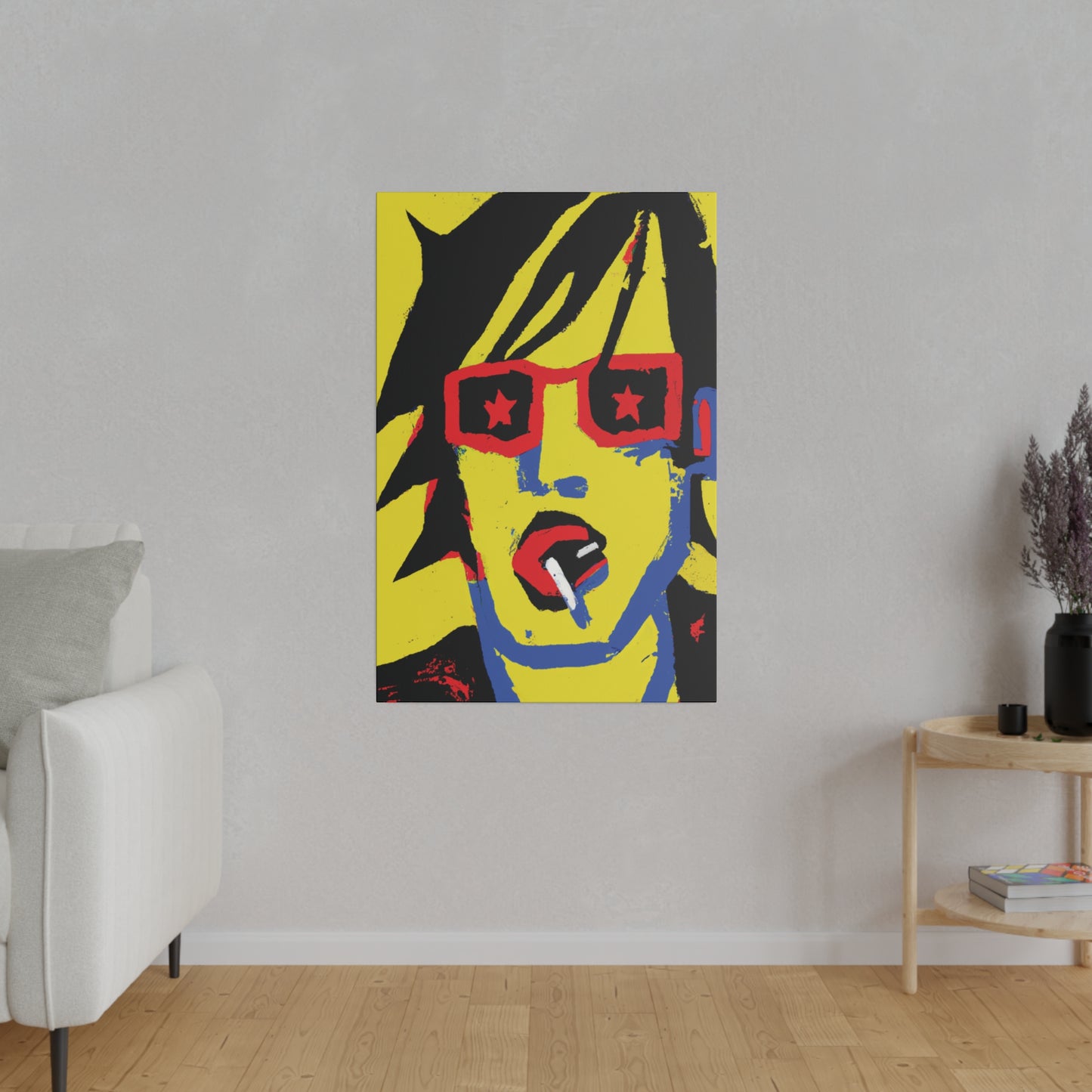 4745B - Rockstar Painting Print | Face | Abstract | Poster | Home Decor | Wall Art | Music Art | Canvas