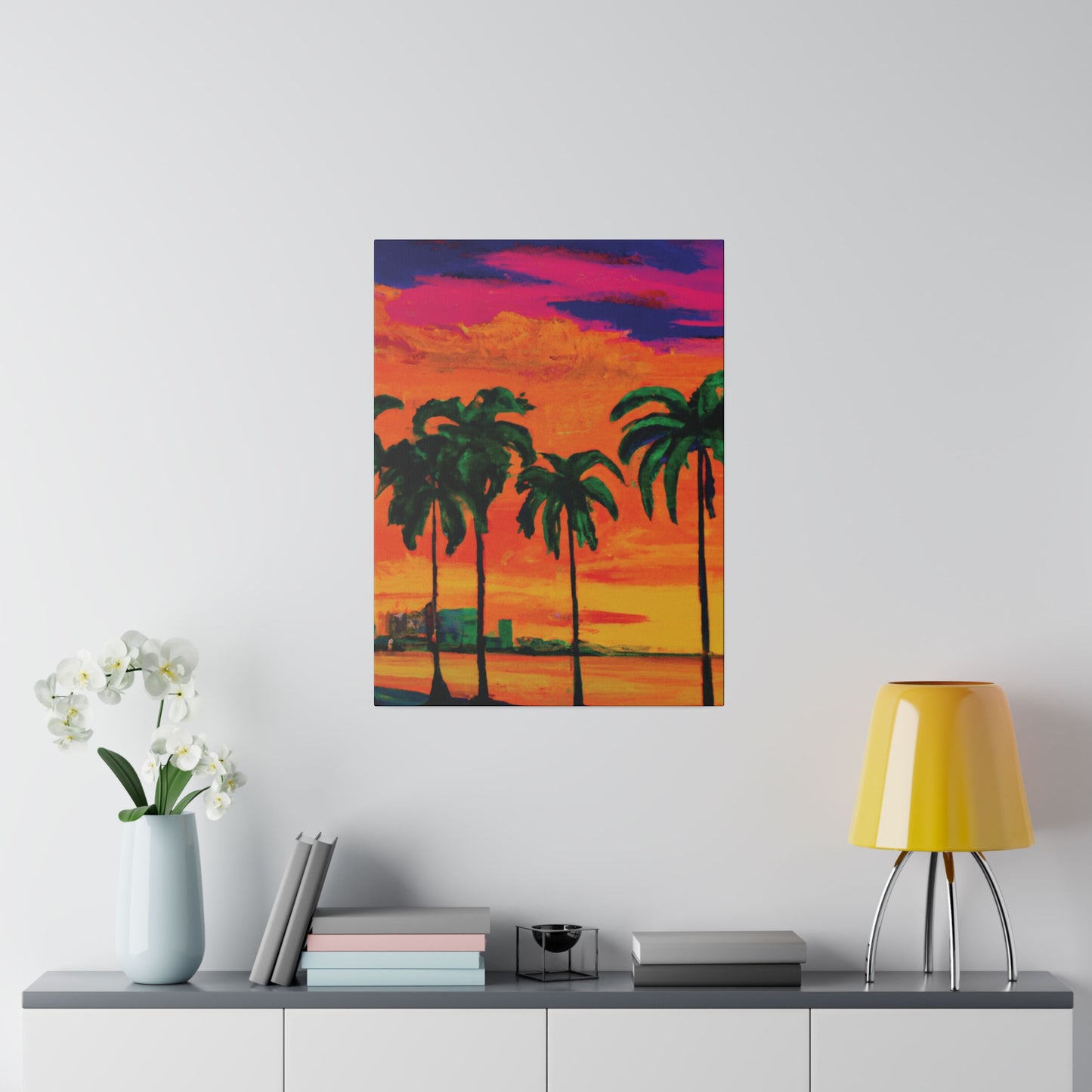 7389Y - Miami Beach Sunset Painting Print | Miami | Beach | Sunset | Poster | Home Decor | Wall Art | Canvas