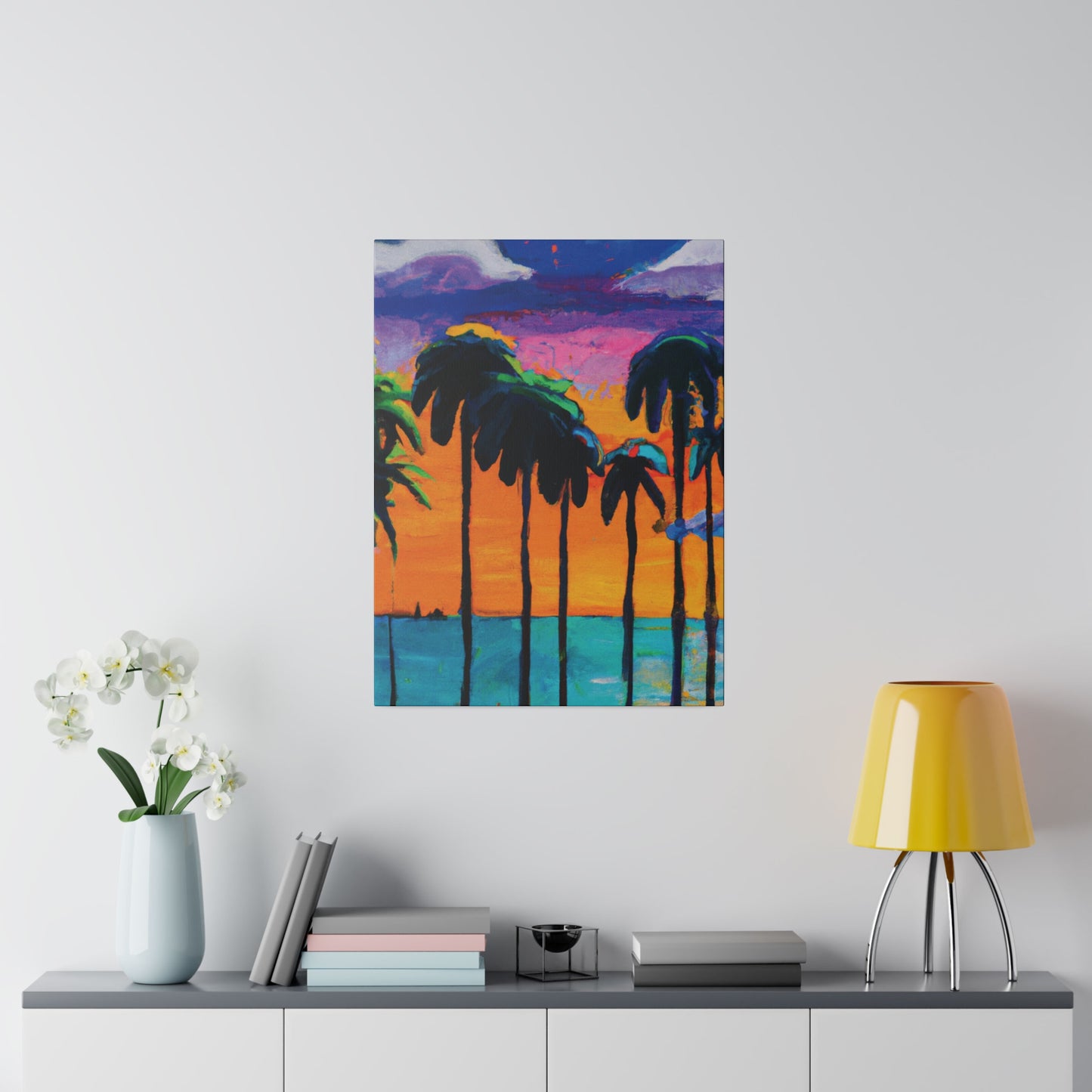 9331M - Miami Beach Sunset Painting Print | Miami | Beach | Sunset | Poster | Home Decor | Wall Art | Canvas