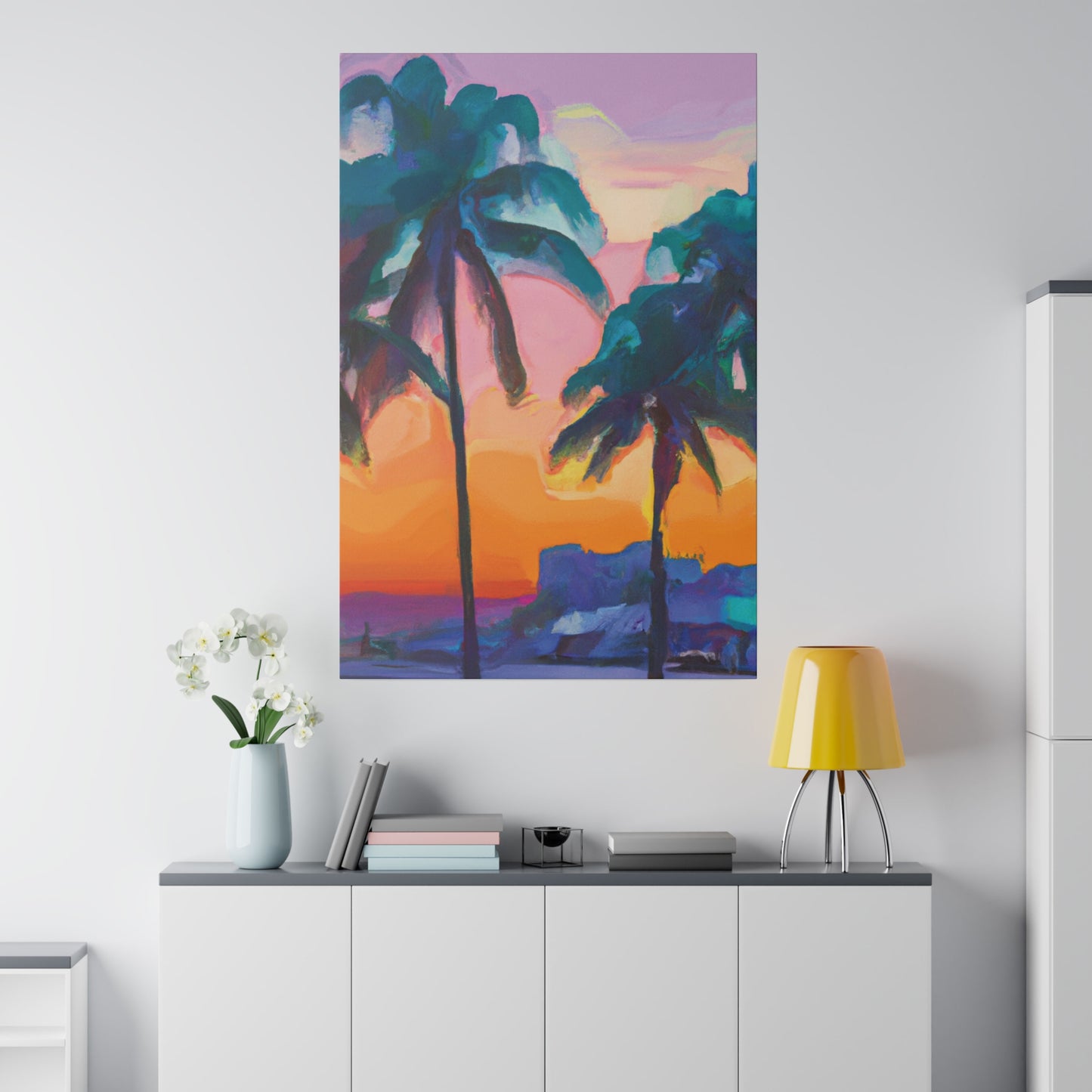 6494M - Miami Beach Sunset Painting Print | Miami | Beach | Sunset | Poster | Home Decor | Wall Art | Canvas