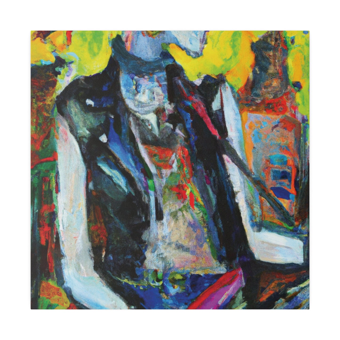 7349W - Rockstar Oil Painting Style Print | Poster | Home Decor | Wall Art | Music Art | Canvas