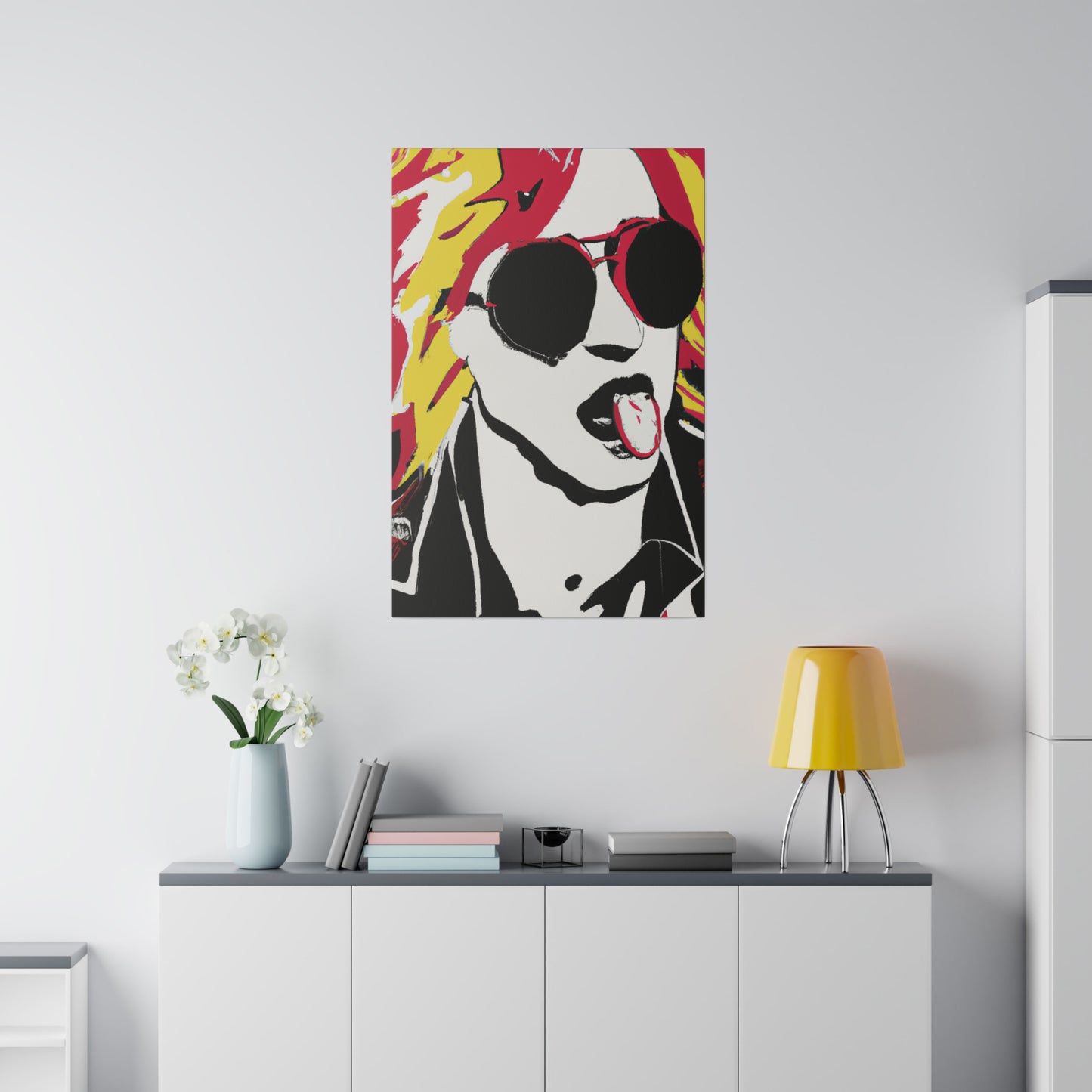 4851A - Rockstar Painting Print | Face | Abstract | Poster | Home Decor | Wall Art | Music Art | Canvas