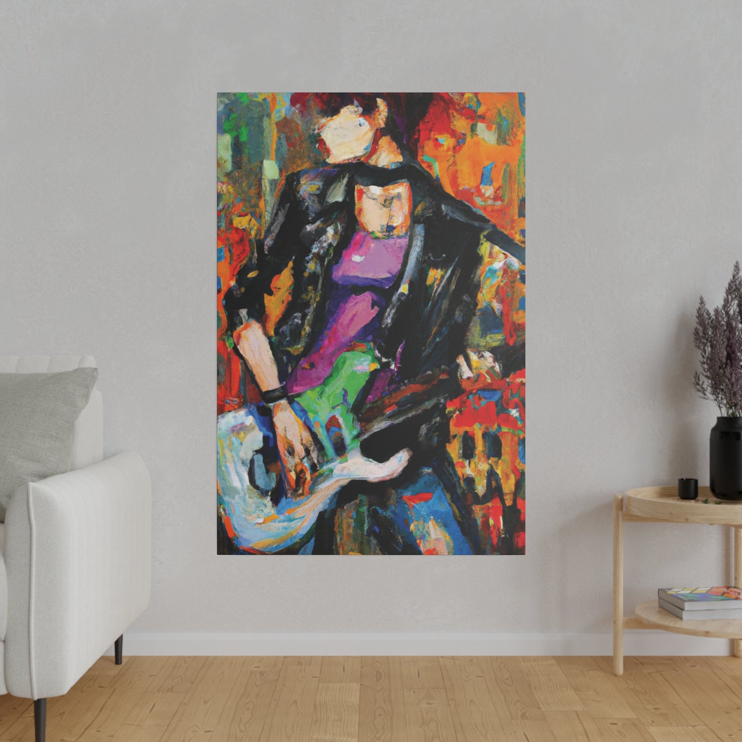 4895R - Rockstar Oil Painting Style Print | Poster | Home Decor | Wall Art | Music Art | Canvas