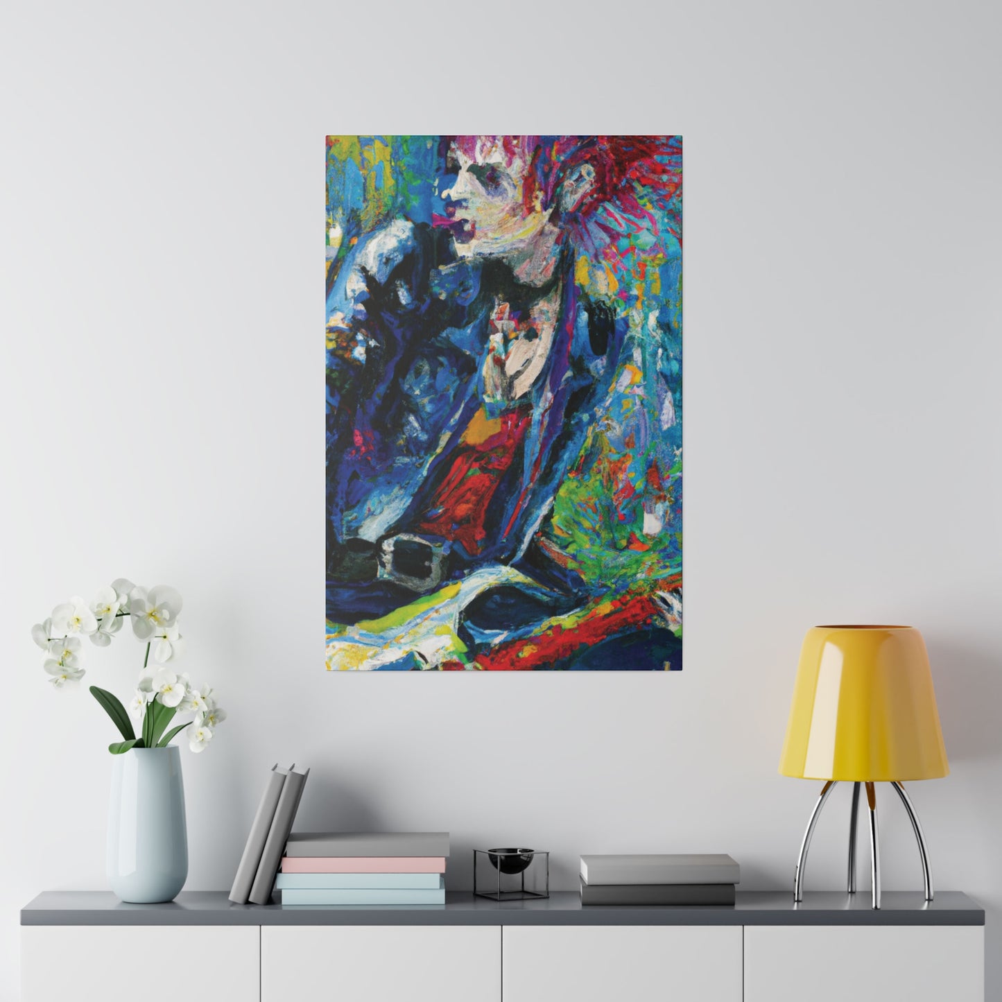 4672G - Rockstar Oil Painting Style Print | Poster | Home Decor | Wall Art | Music Art | Canvas