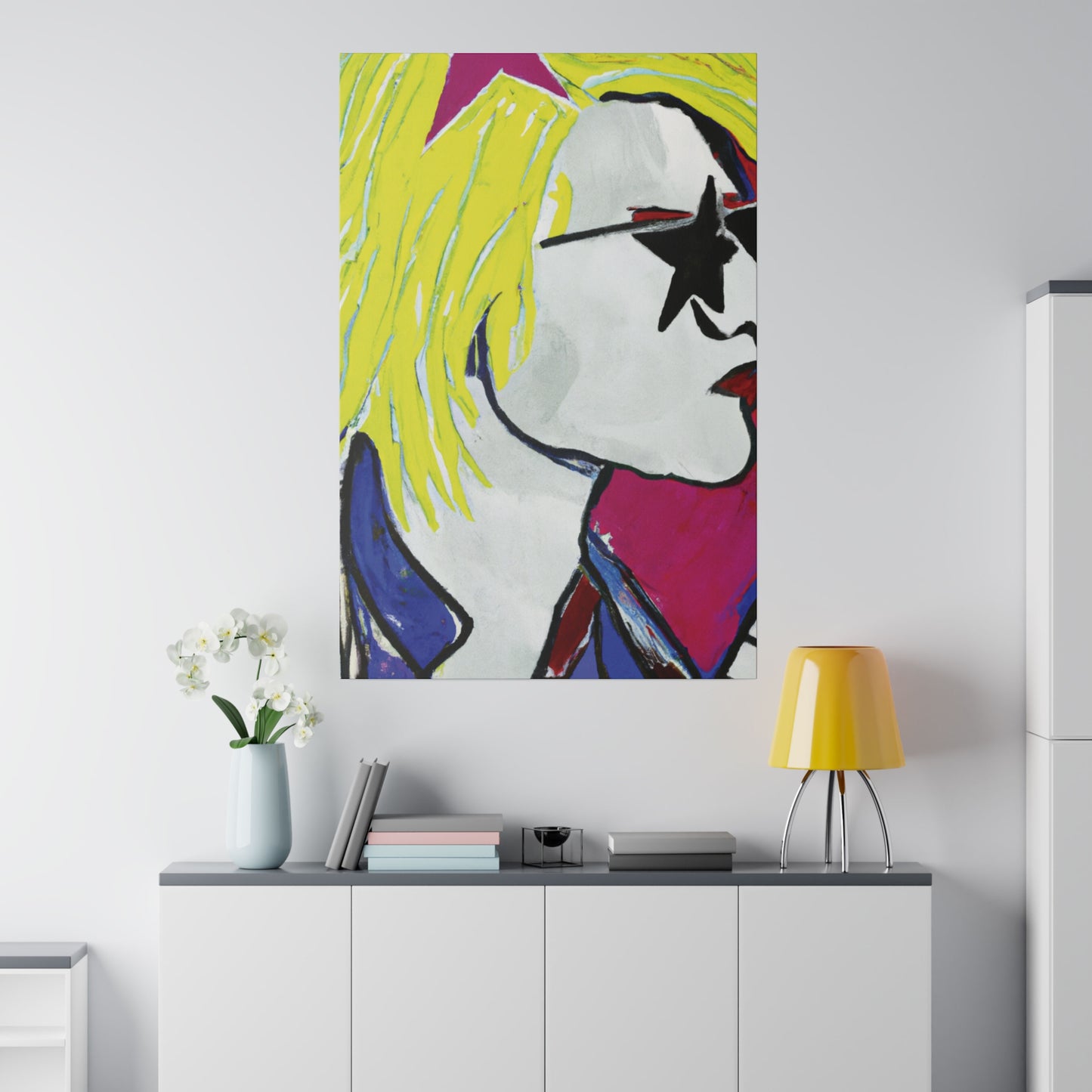 9373P - Rockstar Painting Print | Face | Abstract | Poster | Home Decor | Wall Art | Music Art | Canvas